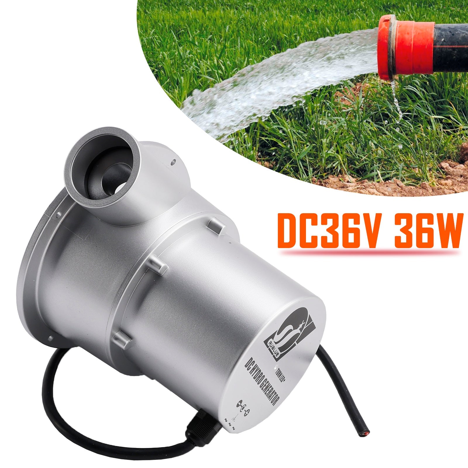 24V Water Flow Turbine Hydroelectric Generator DC36V 36W/50W AC Power Generation