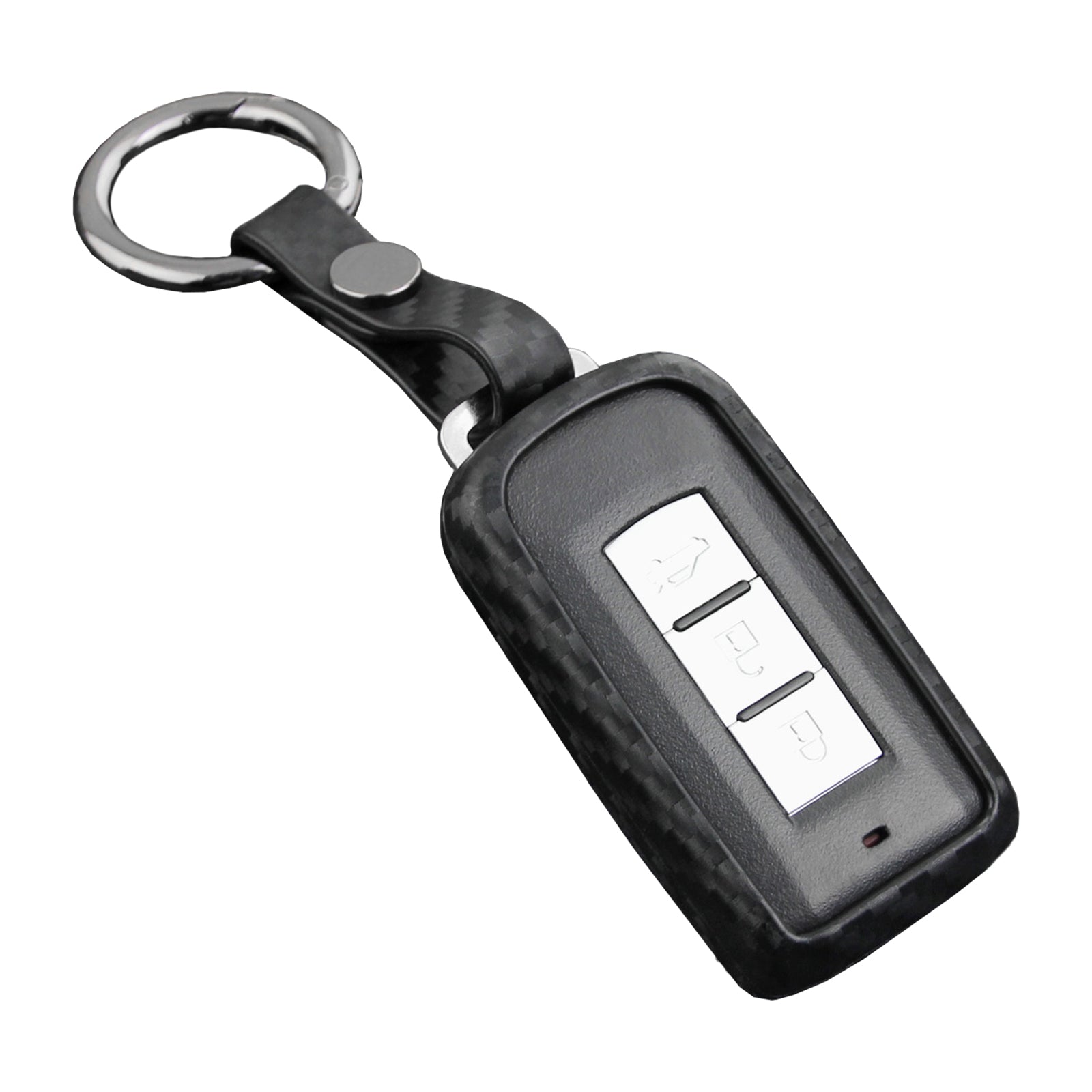 Leather Silicone Car Key Case Cover With Buckle For Mitsubishi