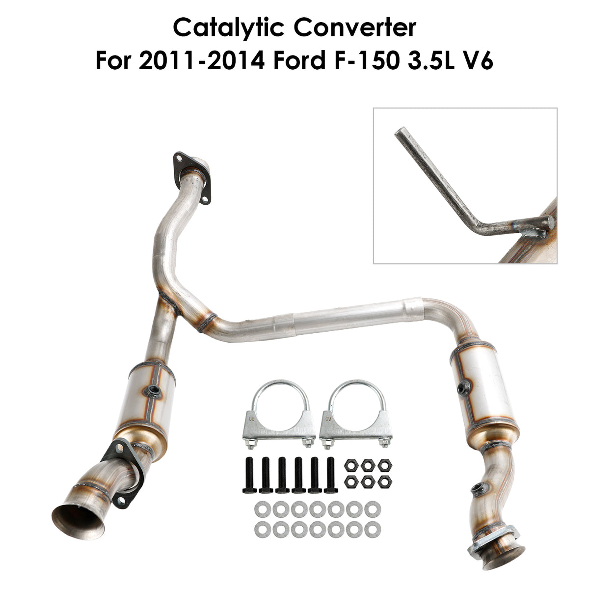 Driver and Passenger Side Catalytic Converter For Ford F-150 3.5L V6 2011-2014