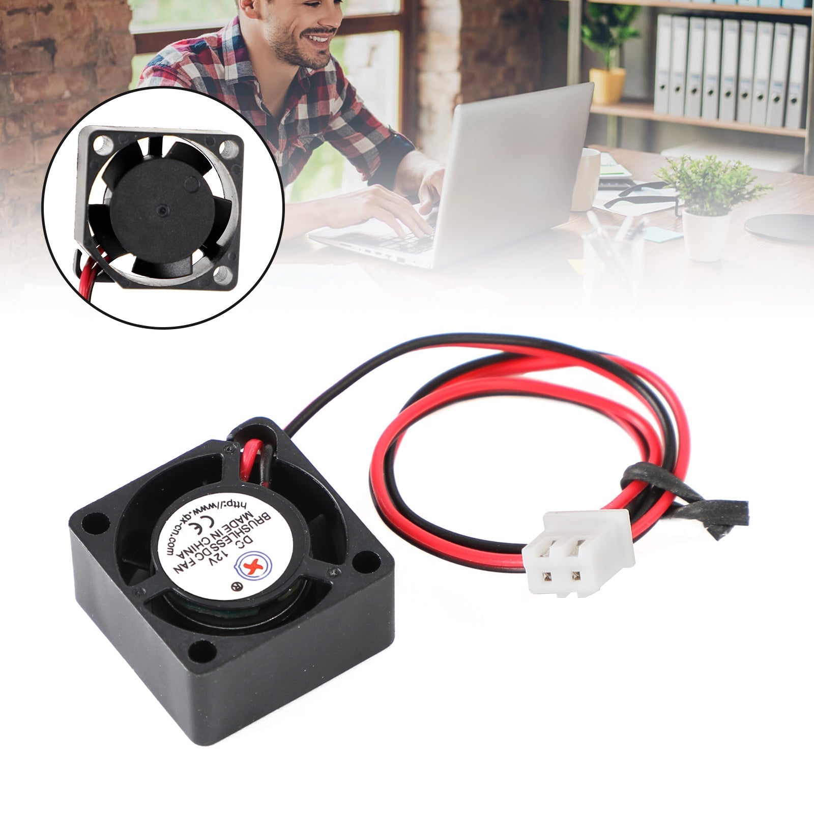 Brushless DC Cooling Blower Fan 12V 0.77A 2010 20x20x10mm Sleeve 2 Pin Wire