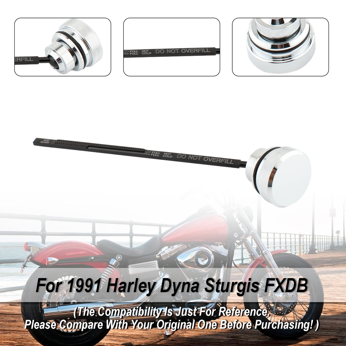 91-98 Dyna Wide Glide FXDL Oil Dipstick Tank Cap Plug 0710-0001