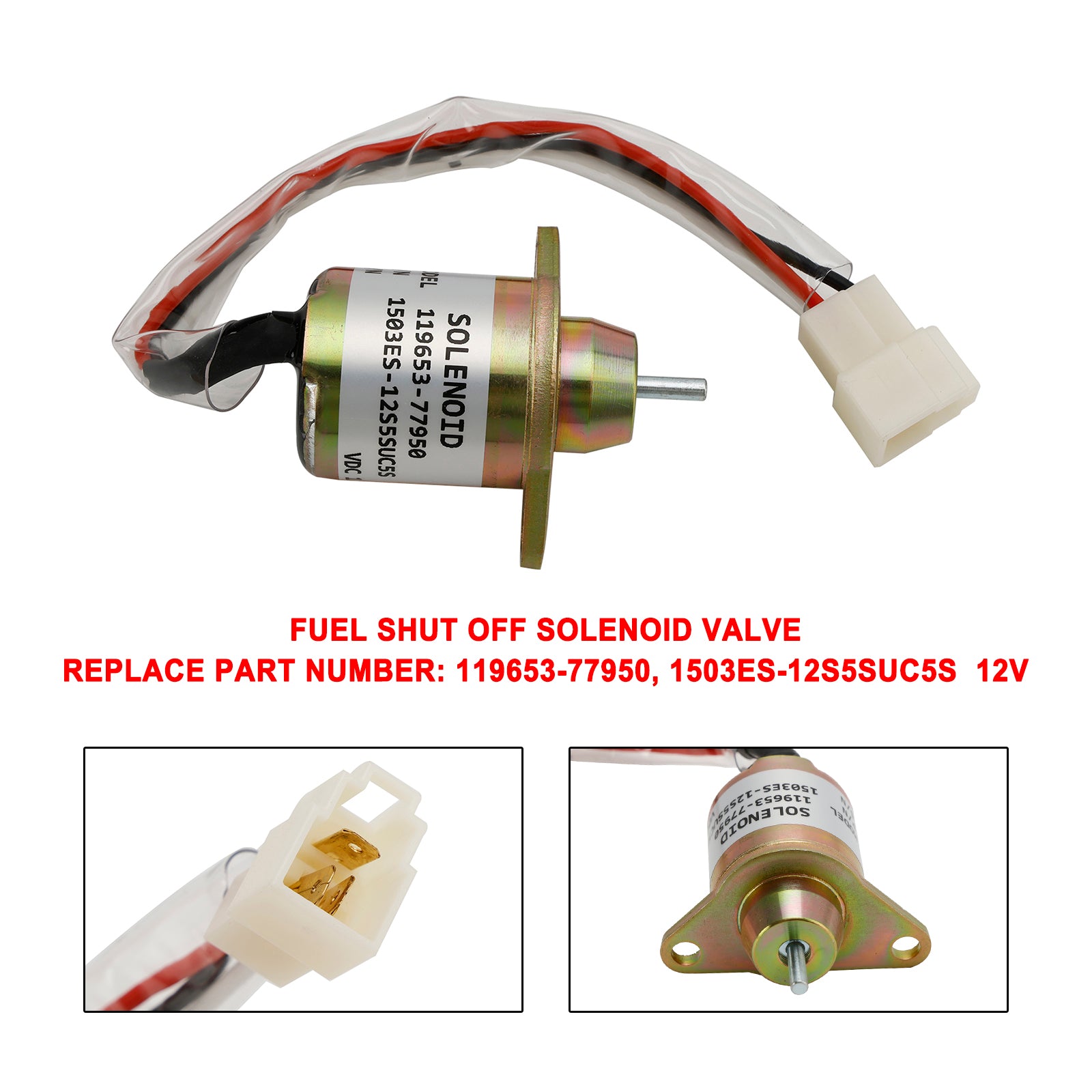 Fuel Shut Off Solenoid Valve Fits For Yanmar 1503ES-12S5SUC5S 119653-77950