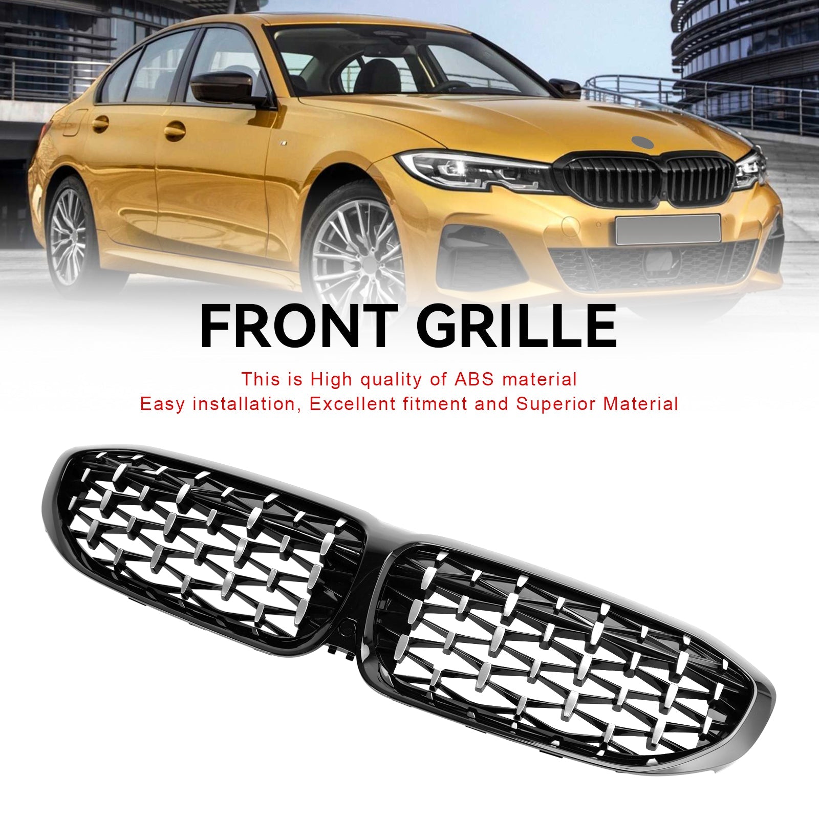 2019-2022 BMW 3 Series G20 Diamond Kidney Grille Grill 51138072085
