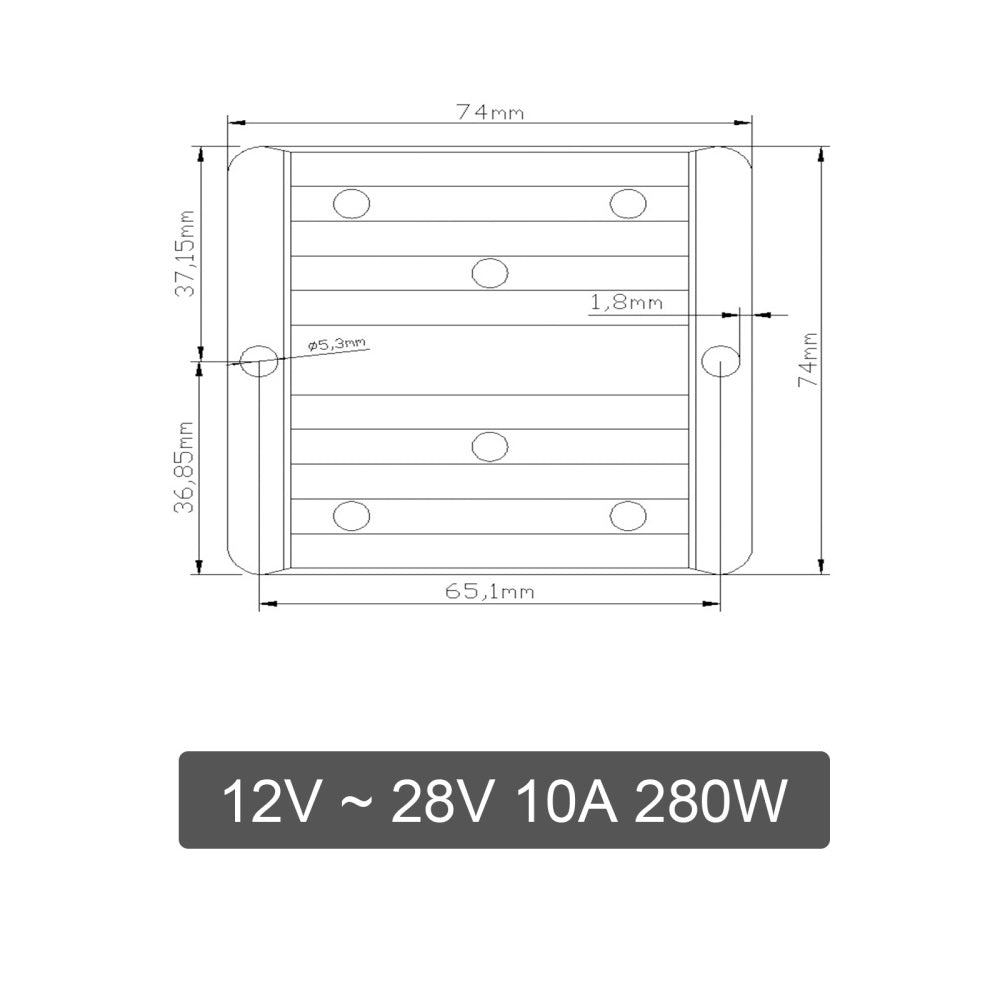 Areyourshop DC Converter Regulator 12V to 28V 280W Power Supply Step up Module Waterproof