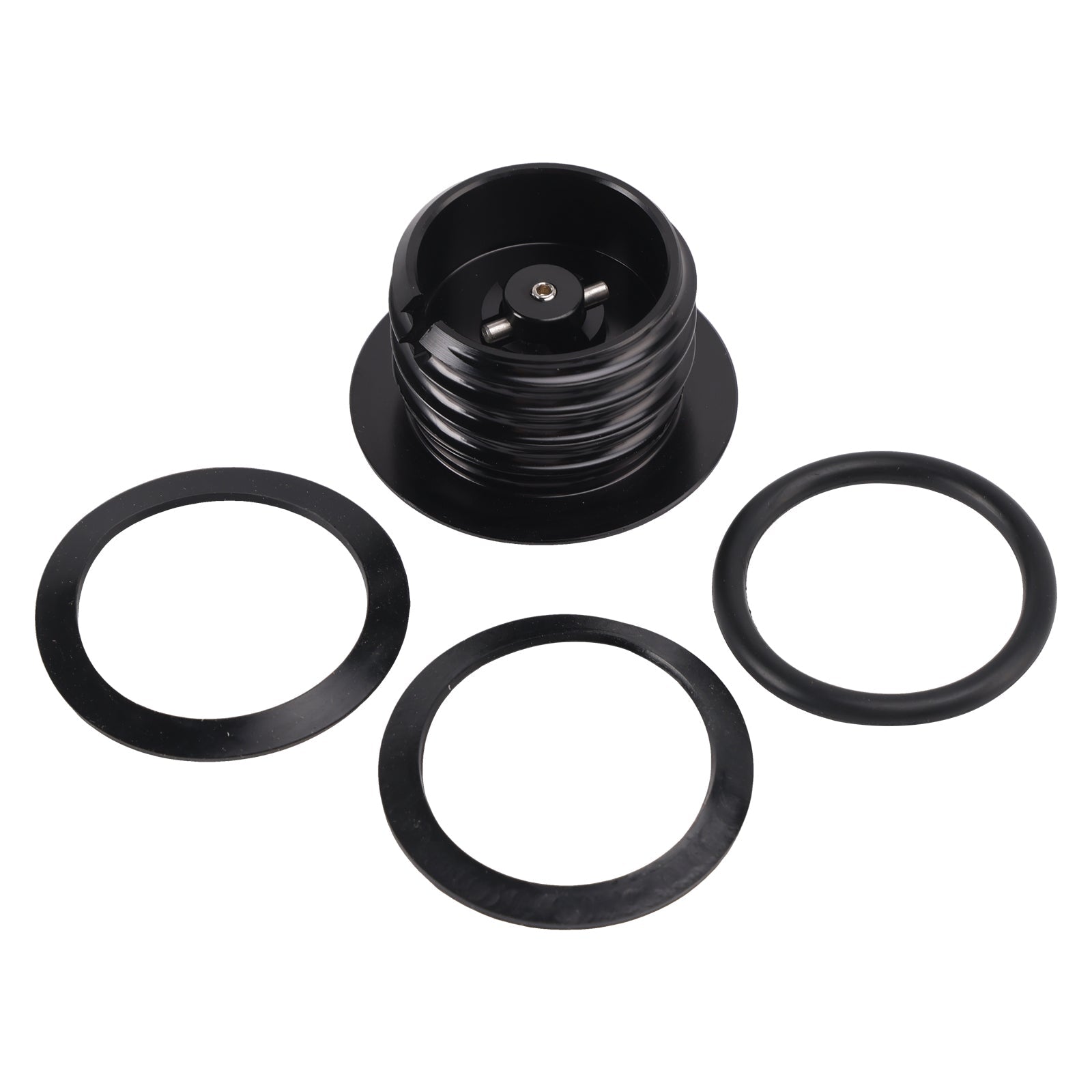 Pop Up Vented Gas Cap Set Black For Softail Low Rider Dyna Sport Super Glide