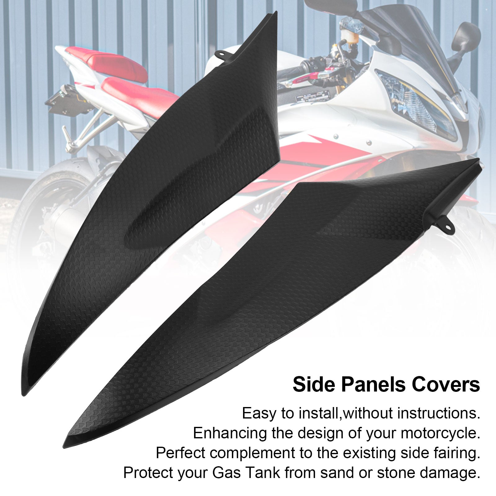 2006-2007 Yamaha YZF R6 Pair Gas Tank Side Trim Cover Panel Fairing Cowl