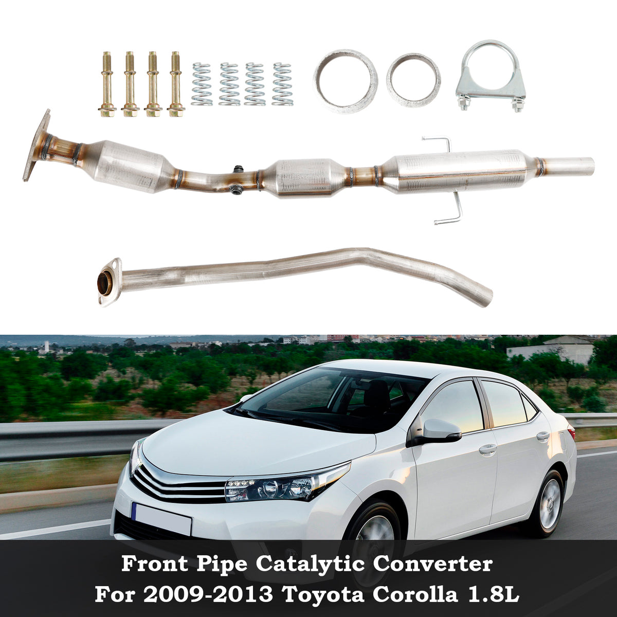 Front Pipe Catalytic Converter For Toyota Corolla Matrix 1.8L 2009 2010 2011