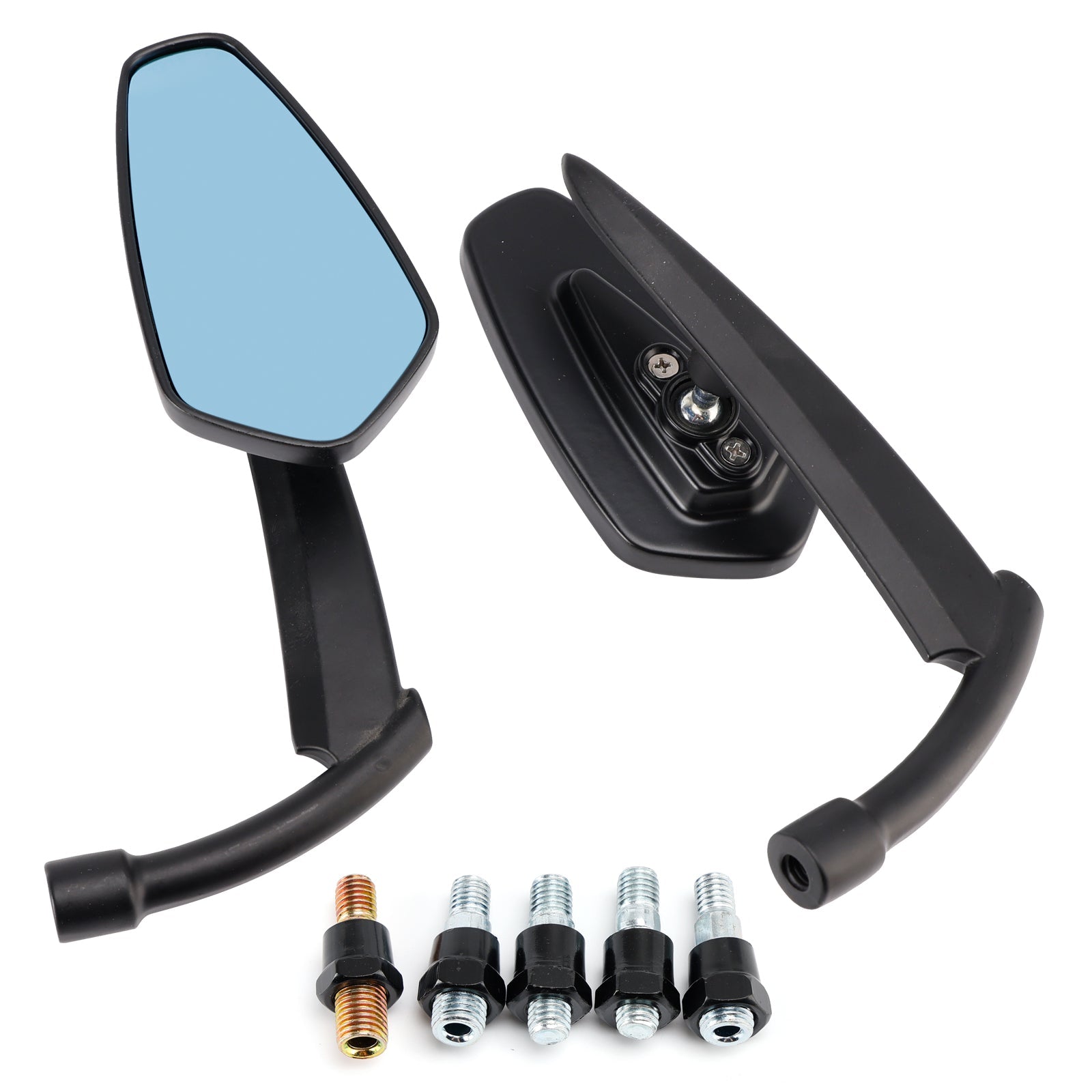 Custom Black Bladeshape Mirrors For Yamaha Chopper Midnight Roadliner Raider