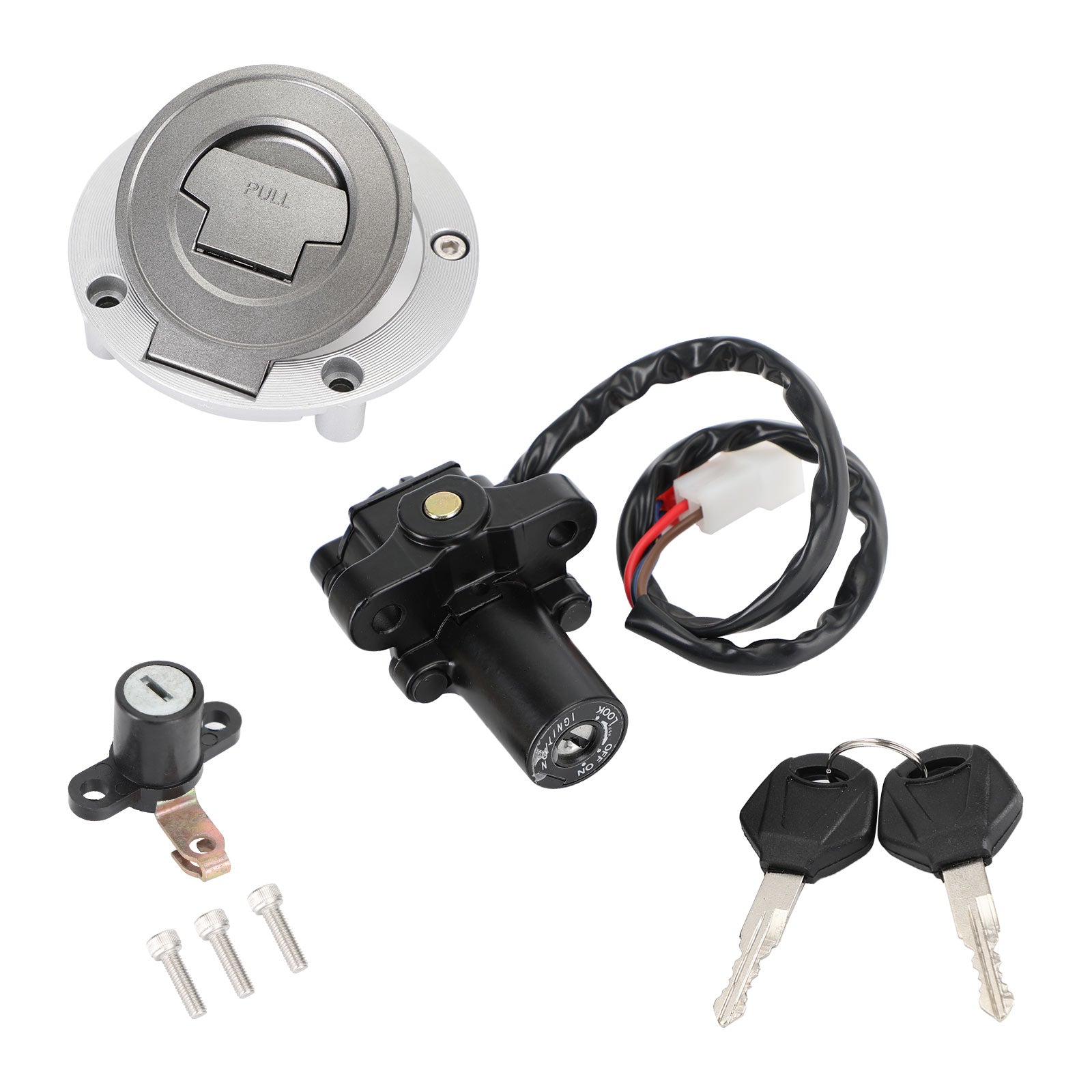 Aluminum Ignition Switch Fuel Gas Cap Seat Lock Set Generic For Yamaha FJR1300 2001-2016