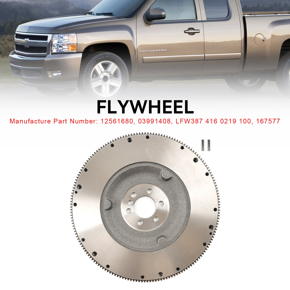 2001-2007 Chevrolet Silverado 2500 (6.0L OHV 8cyl Vortec) Small Block 168-Tooth Flywheel Generic