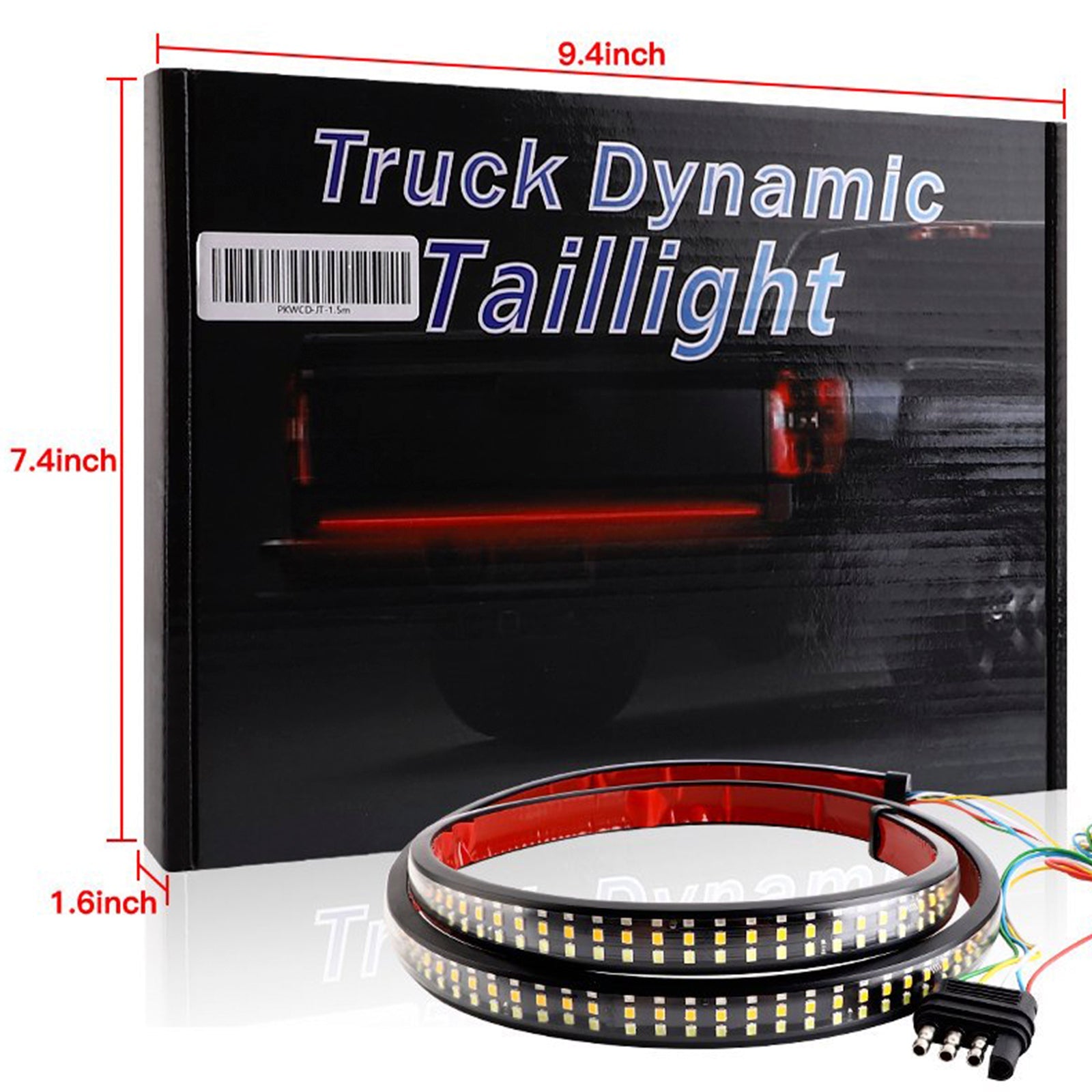 Car Truck LED TailLight Strip Turn Signal Lamp Flowing Dynamic Three row 1.5 meters