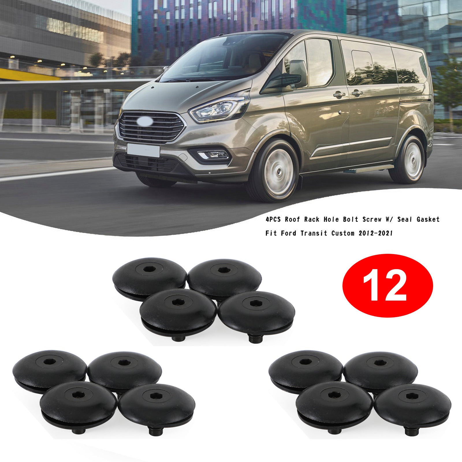 2012-2021 Ford Transit Custom 12PCS Roof Rack Hole Bolt Screw W/ Seal Gasket