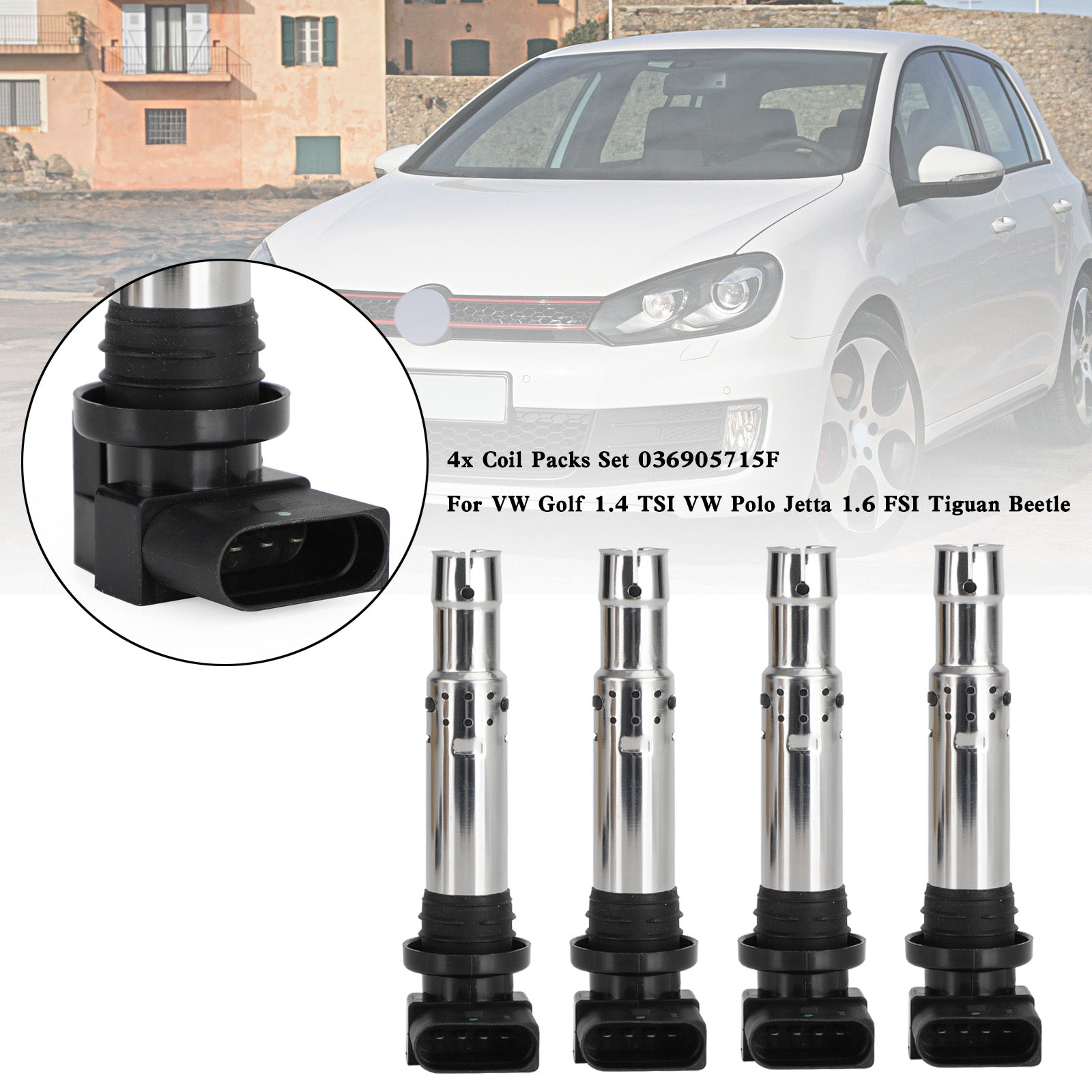2003-2009 Seat CORDOBA 1.4 73KW/55KW/74KW 1.6FSI 1.4 63KW 4x Coil Packs Set 036905715F