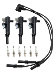 2009-2010 Jeep Grand Cherokee V6 3.7L 3x Ignition Coil+6x Spark Plug+3x Wire UF640