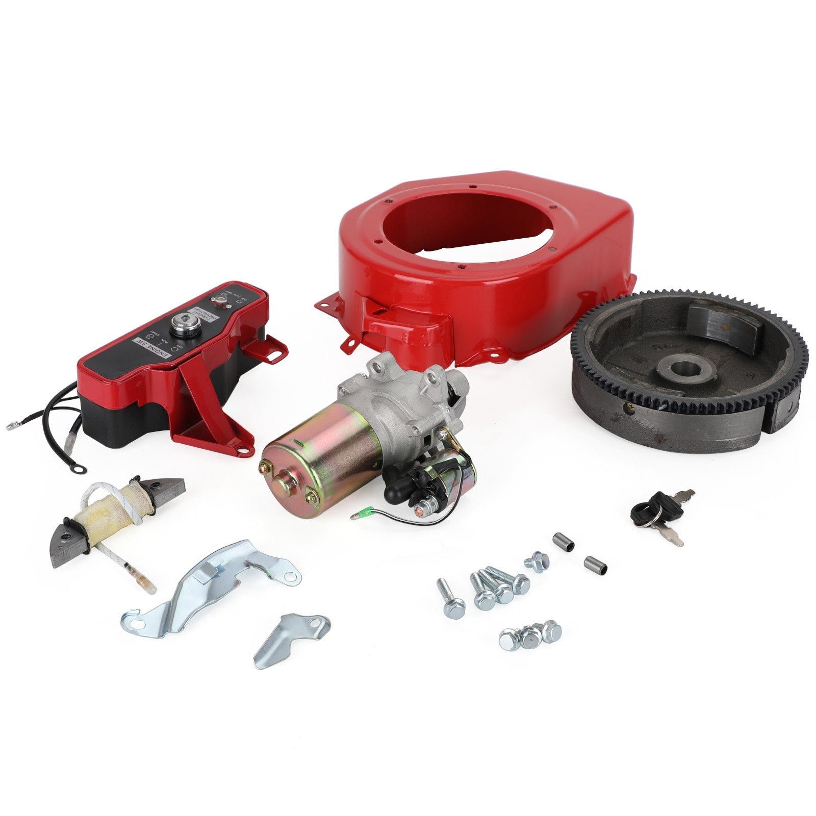 Electric Start Kit Starter Ignition Fan Cover Fit HONDA GX160 5.5HP GX200 6.5HP Flywheel Kit