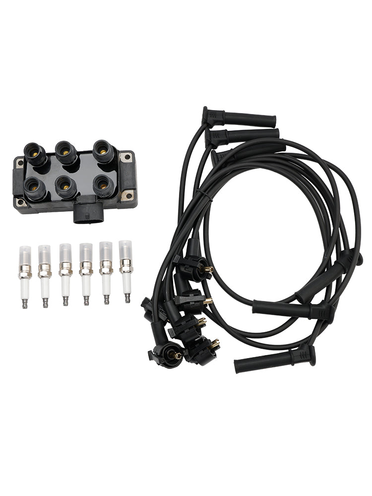 1995-2000 Mazda B3000 V6 4.0l Ignition Coil+6 Spark plug+6 Wire FD480 DG452 90TF12029A