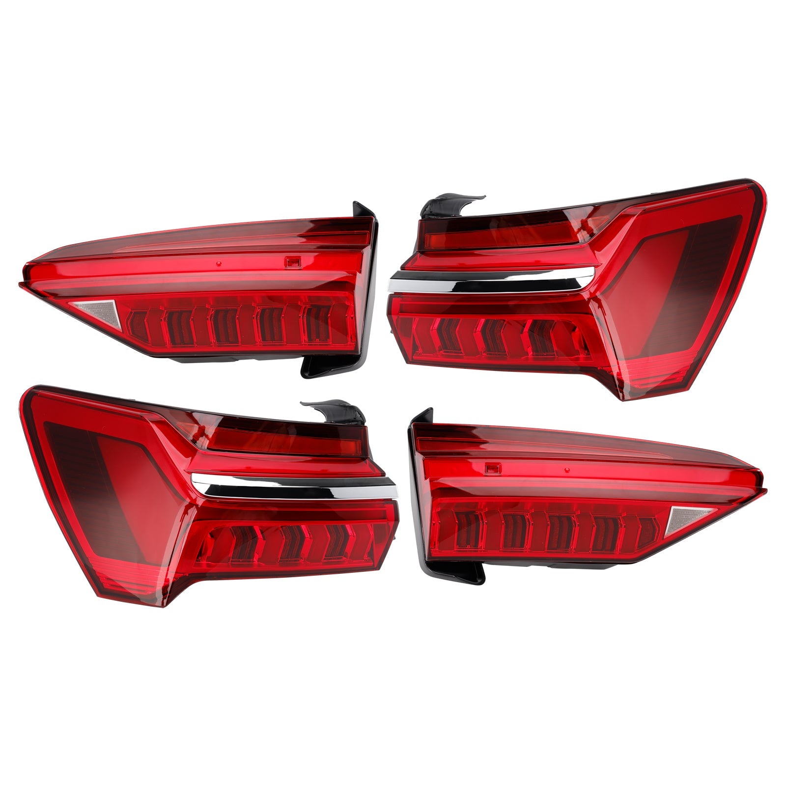 2019-2023 For Audi A6 C8 4PCS Left Right Outer Inner LED Tail Light Assembly