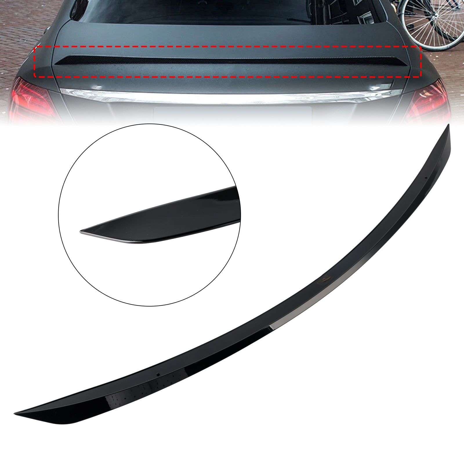 Gloss Black Rear Boot Spoiler For Mercedes E Class W213 16-20 E63S Style