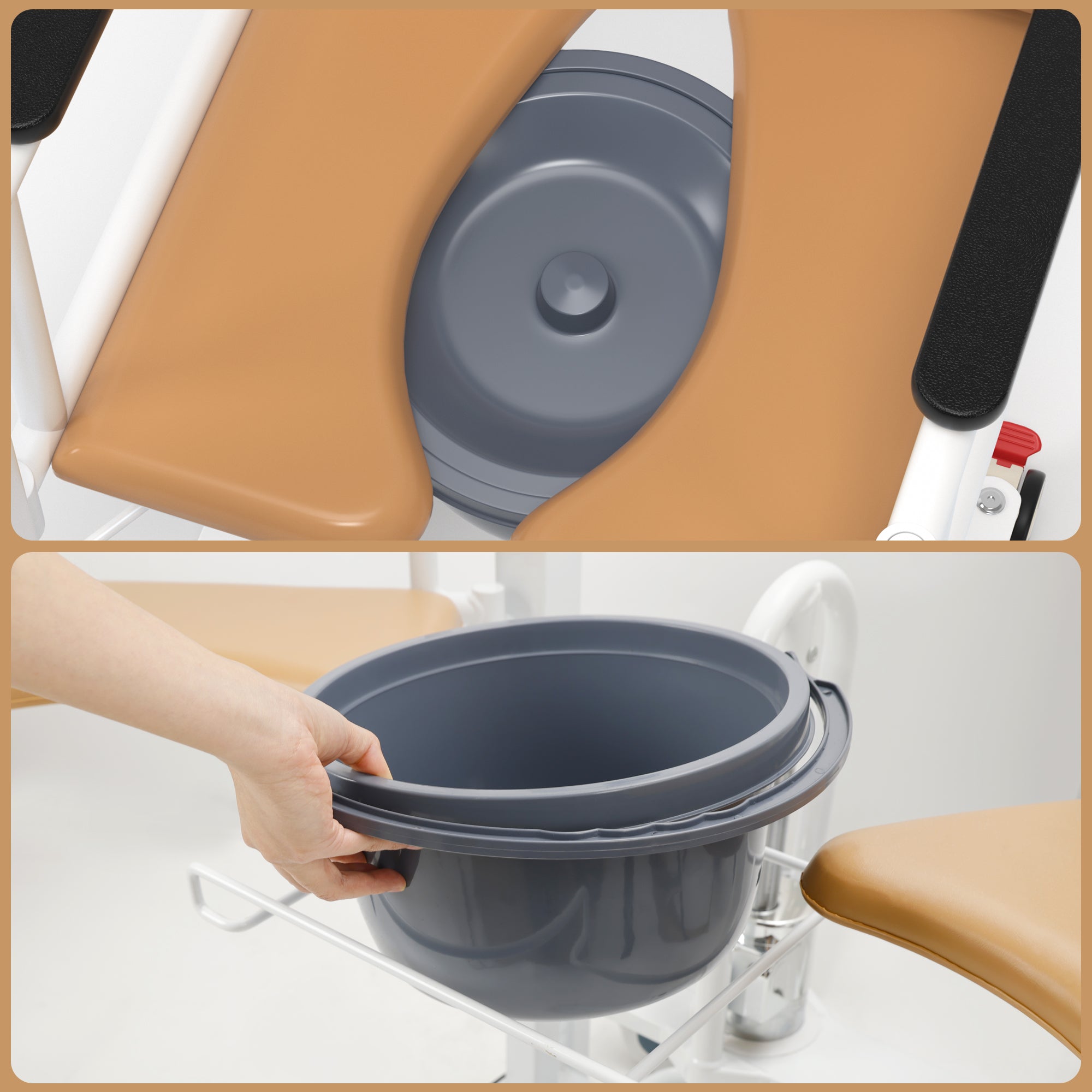 Patient Chair Hydraulic Transferred Lift Wheelchair w/180°Split Seat And Table