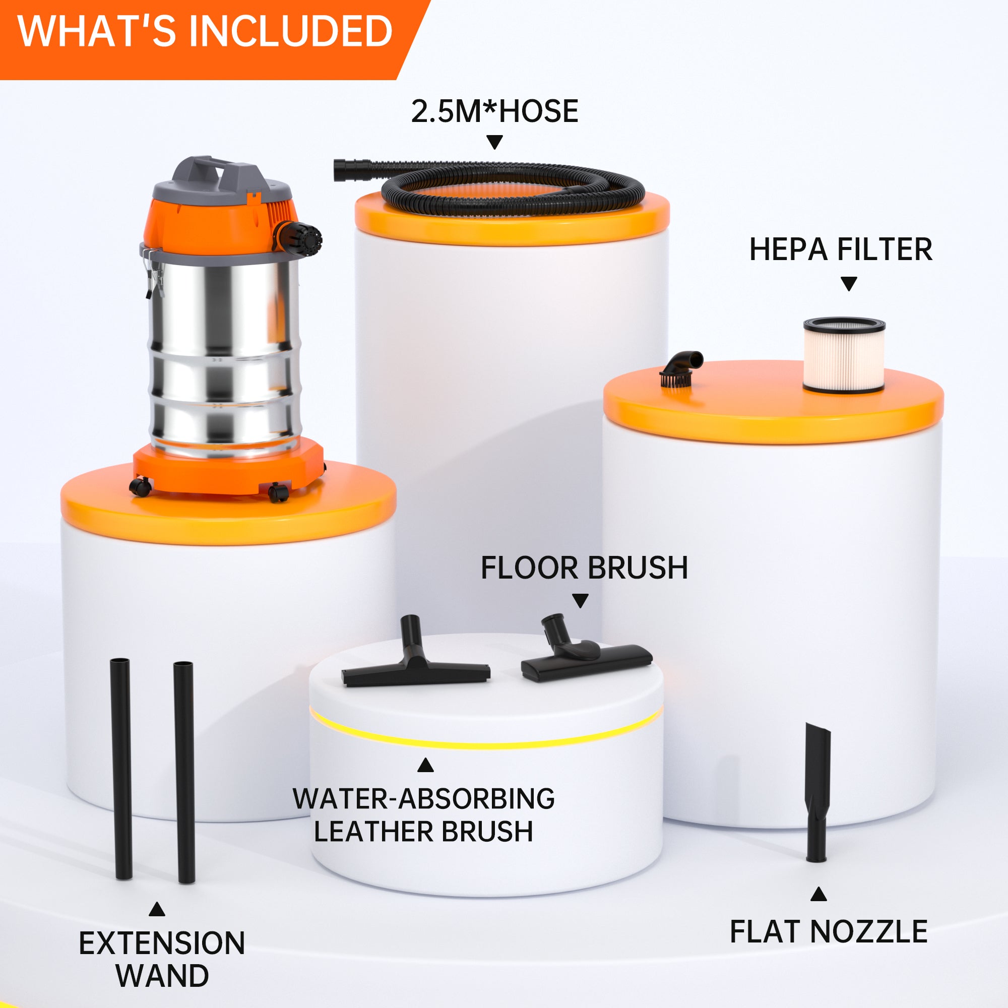 Wet Dry Blow Three Uses 10 Gallon 1200w 8 Peak Hp Stainless Steel Shop Vac Vacuum Cleaner Garage Portable Car Detailing For House Garage Workshop Car