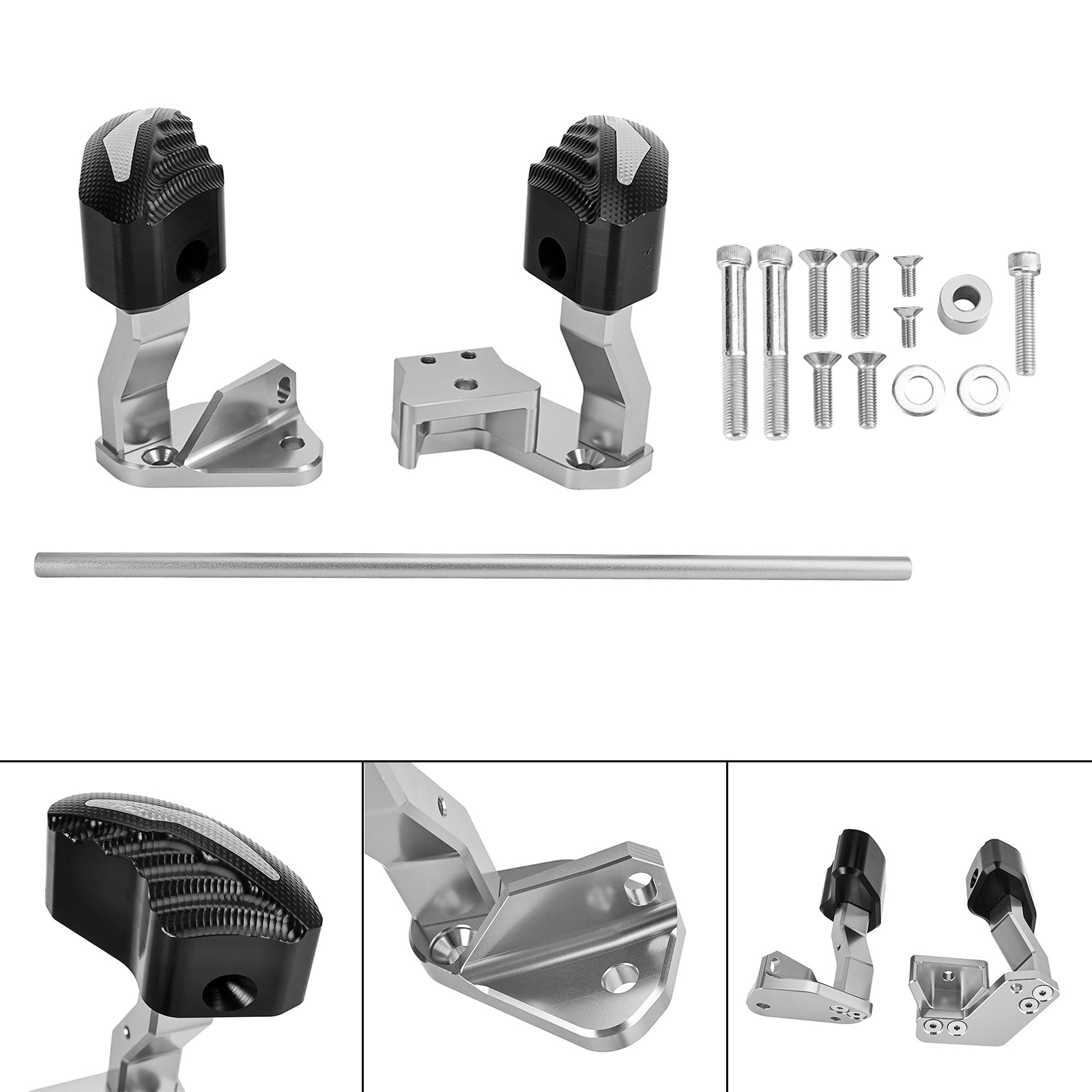Protector Engine Crash Bund Pad Slider Silver For Suzuki Gsxr1300 Hayabusa 21-23