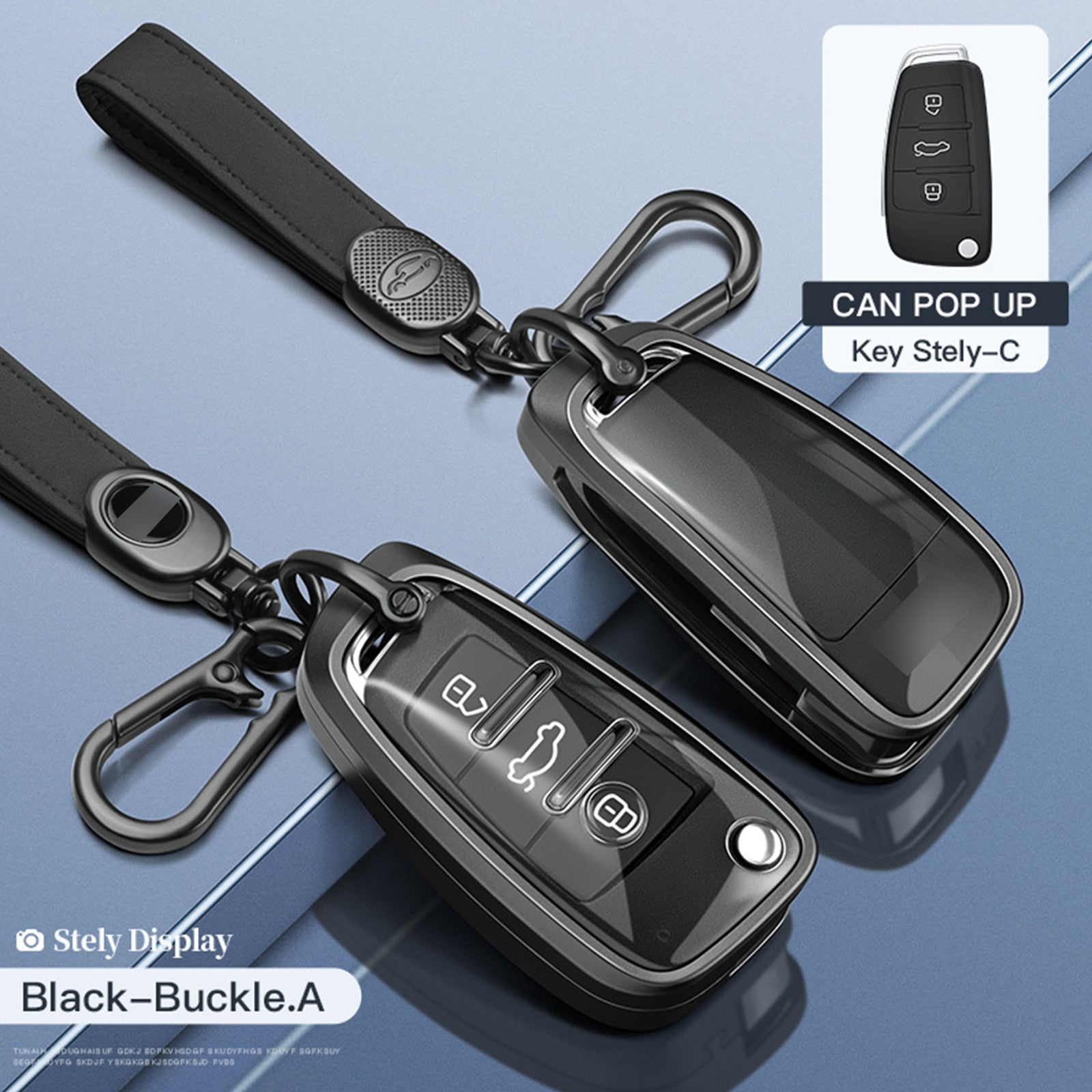 Aluminum Alloy TPU Silvery Car Key Case Cover With Buckle For Audi a6l a4l a3