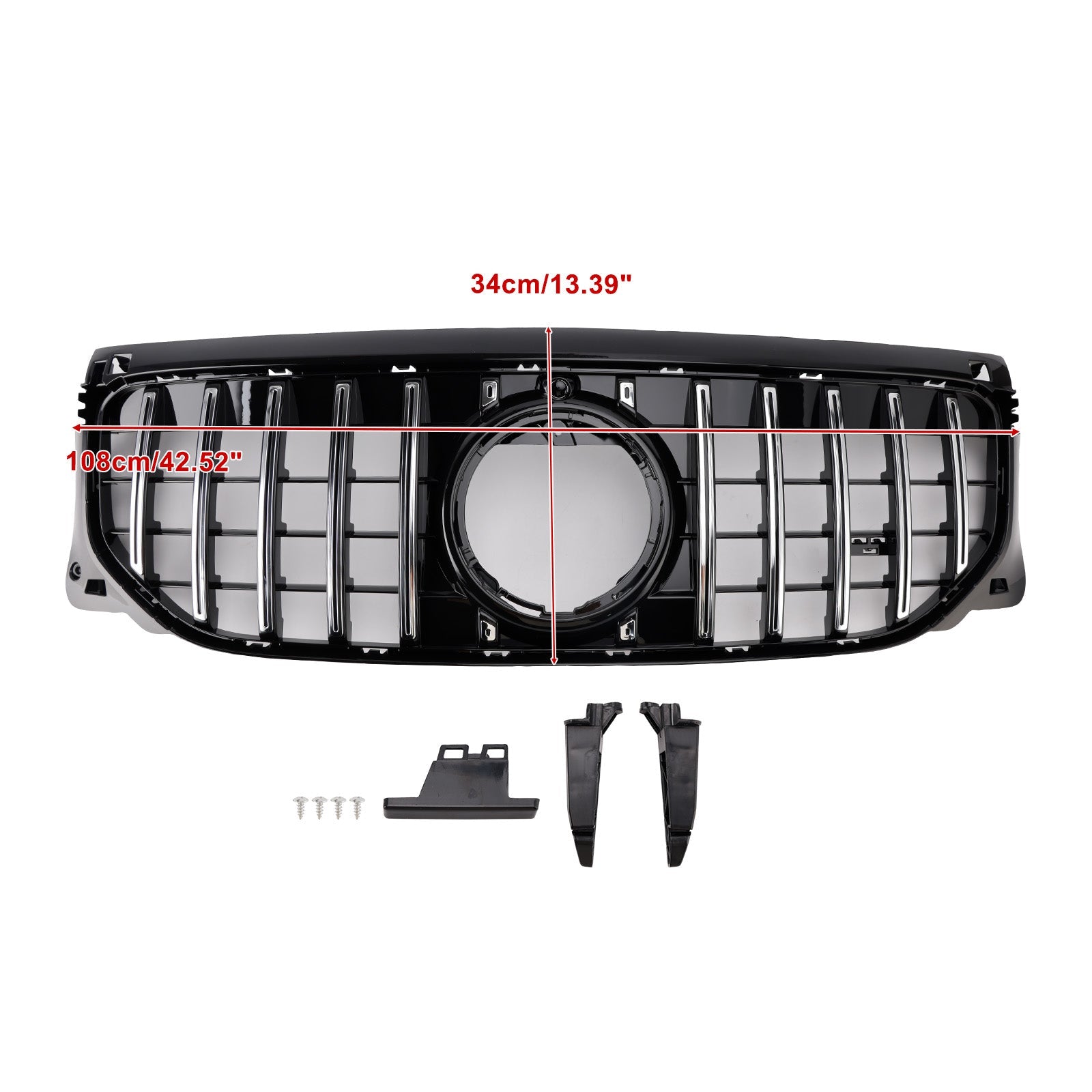2024+ Fit Mercedes Benz GLB X247 GLB200 GLB250 Chrome+Black Front Bumper Grille