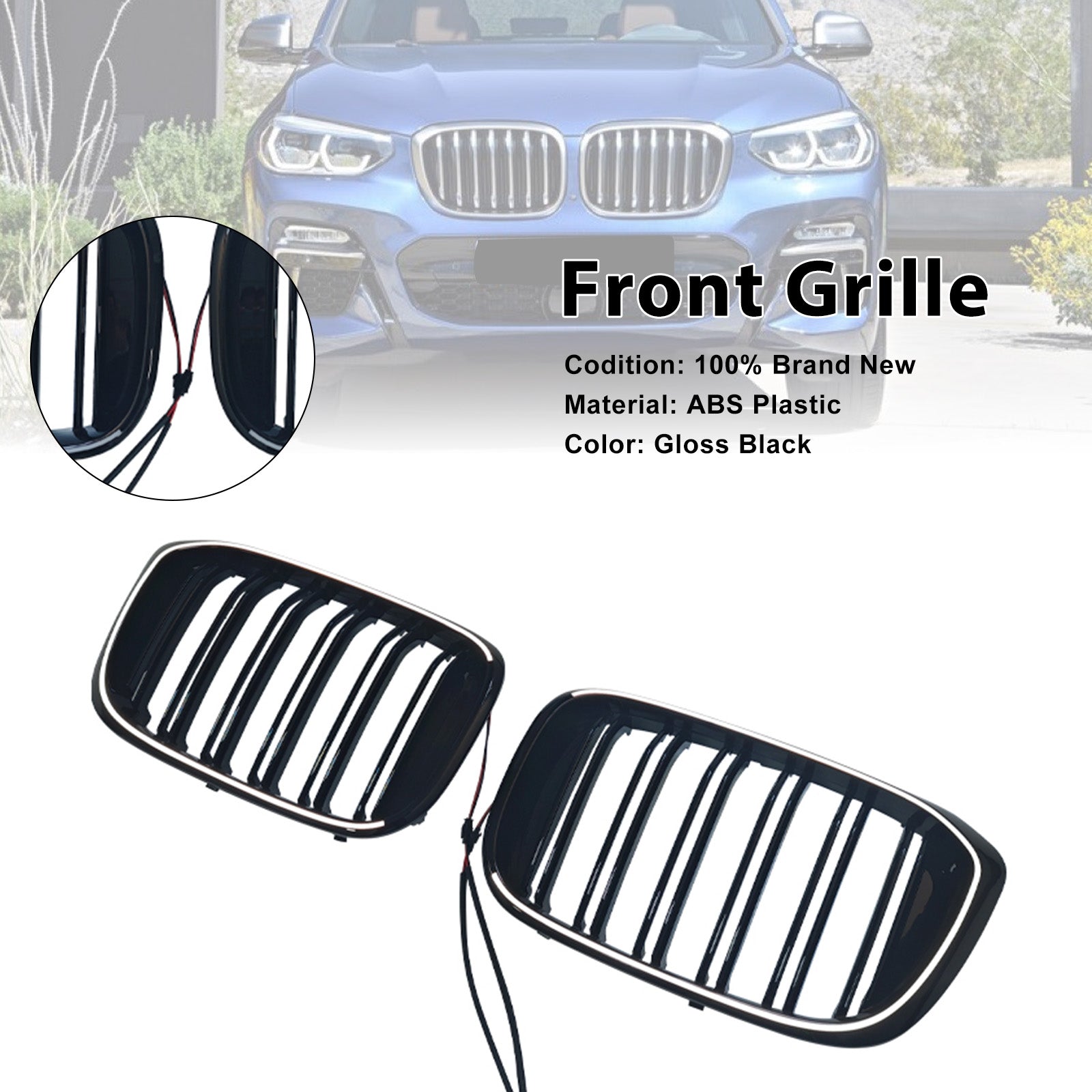 2018-2021 For BMW X4 G02 Pre-Facelift Front Kidney Mesh Grille Grill 51138469960