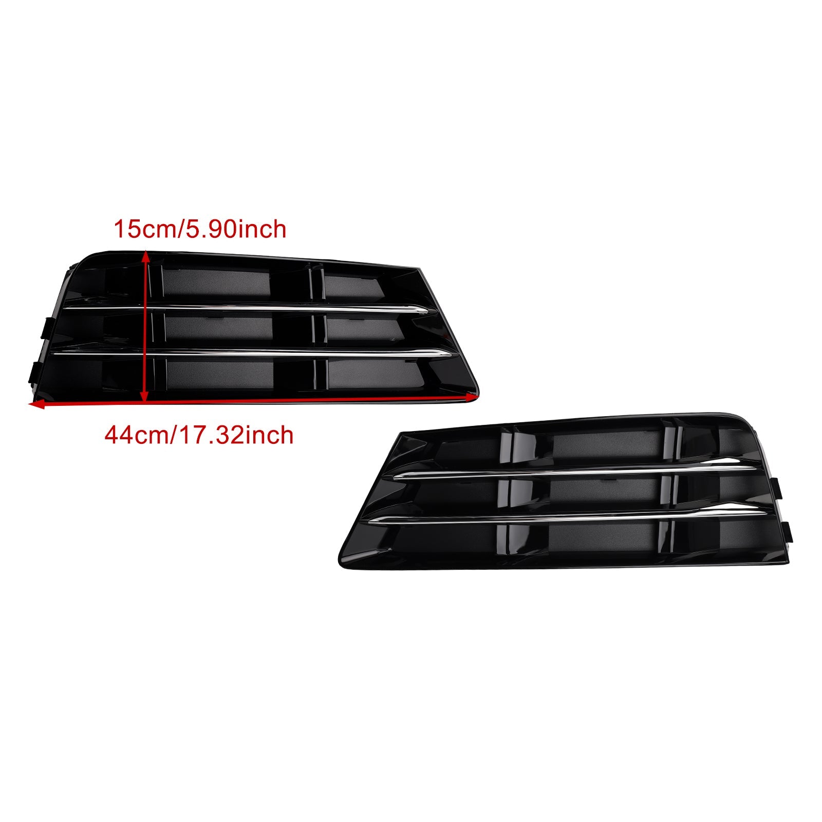 2016-2018 AUDI A4 B9 2PCS Front Fog Light Grille Lower Bumper Grill