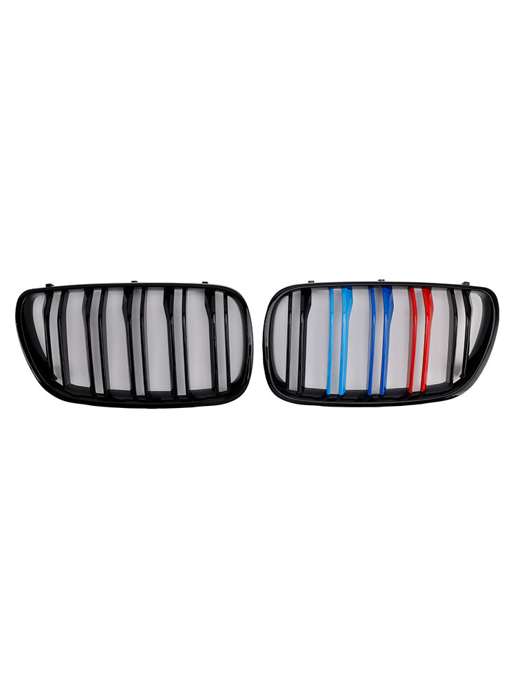 2PCS Gloss Black Front Bumper Grille Grill Fit BMW X3 E83 2007-2010 LCI