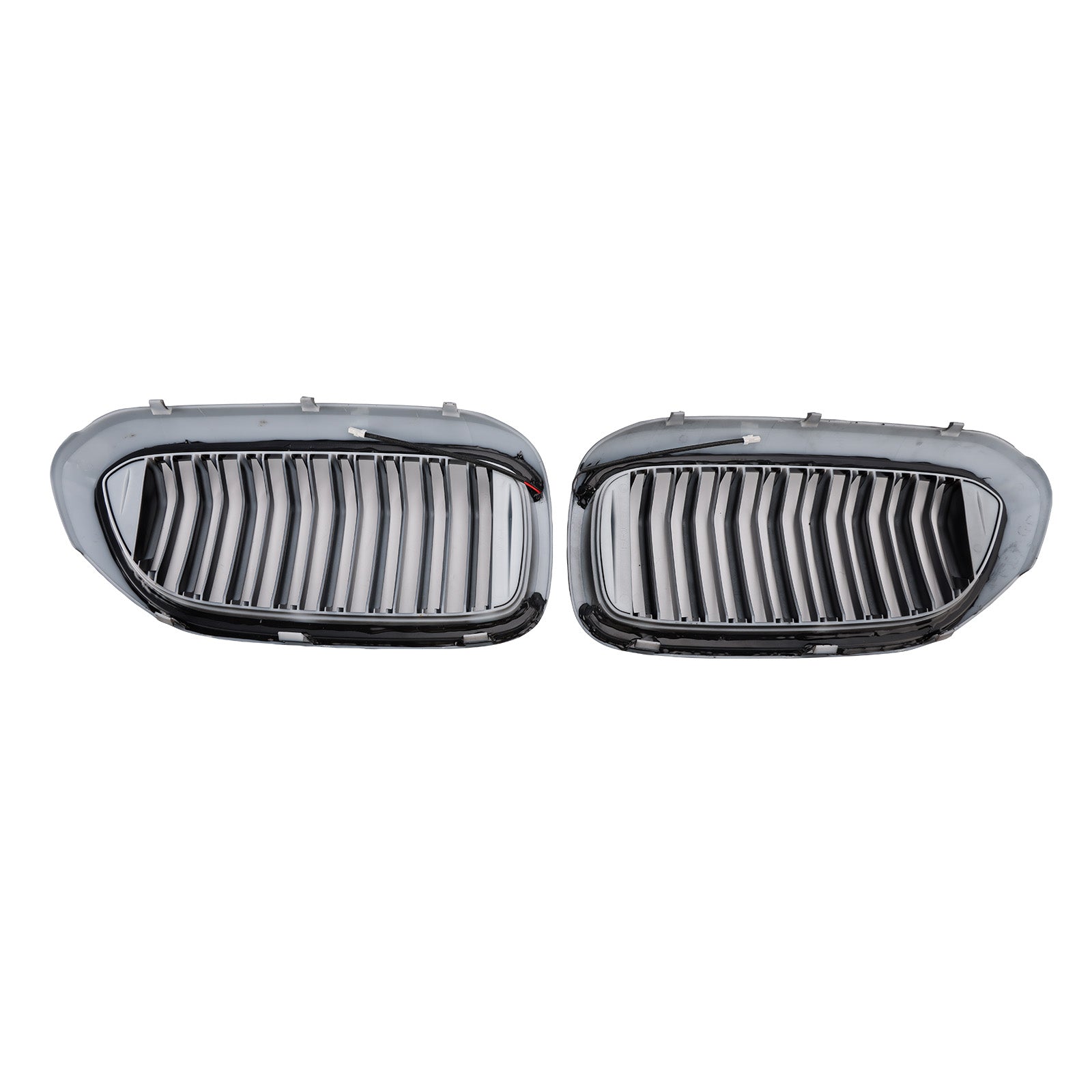 Gloss Black Double Slat Front Kidney Grille Fit BMW 5 Series G30 G31 2017-2020
