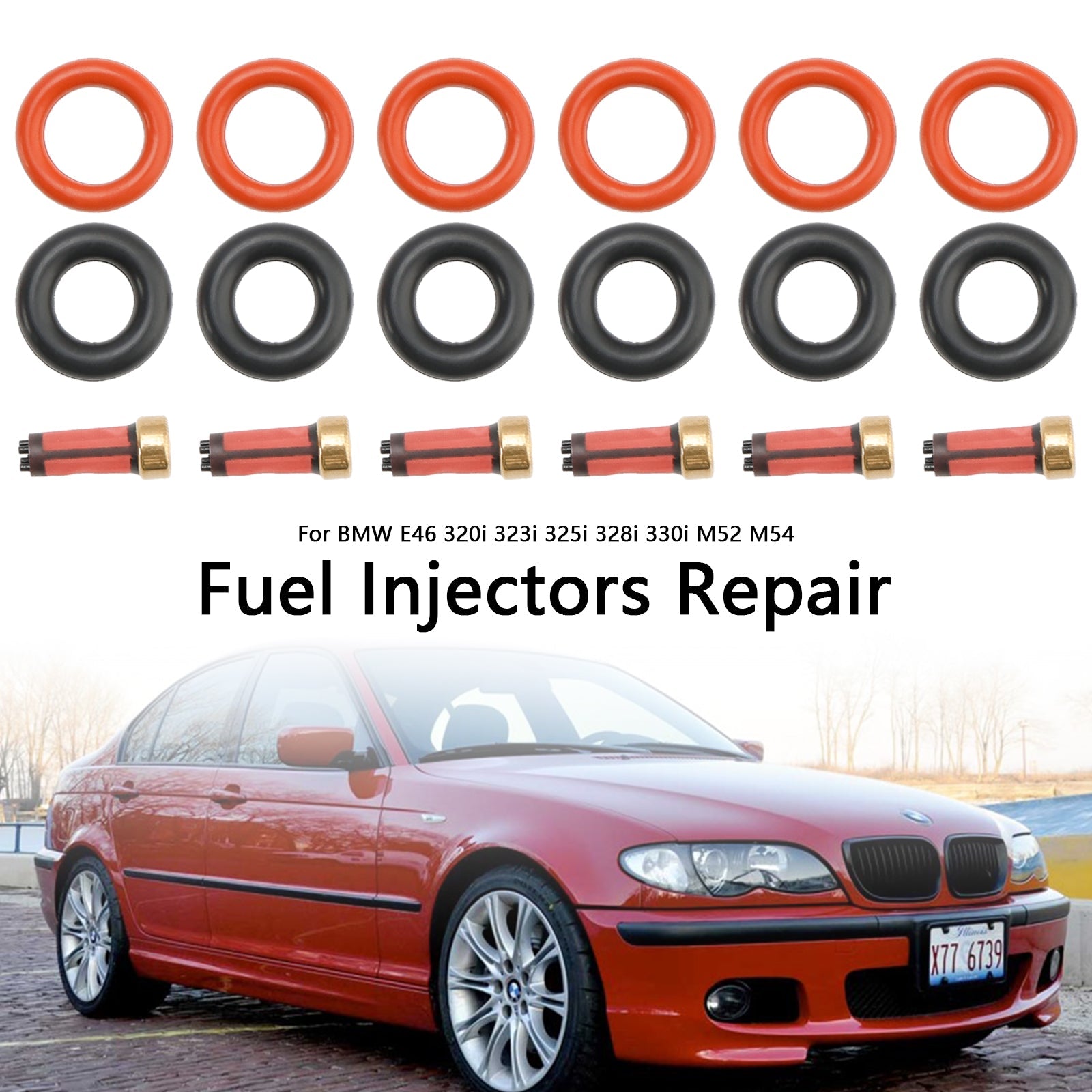BMW E46 320i 323i 325i 328i 330i M52 M54 Fuel Injector Repair Kits 13537546244 13641437487