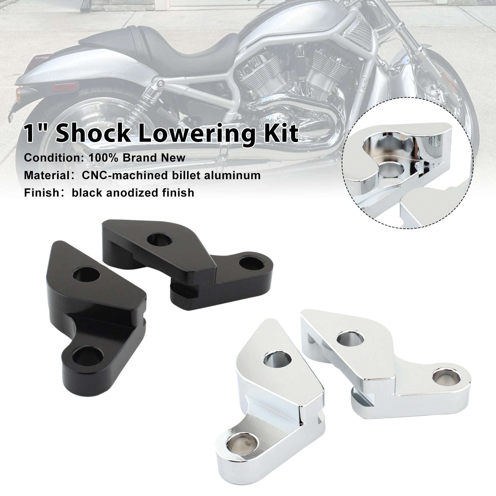 2007-2017 HARLEY VRSC V-ROD 1" Shock Lowering Kit