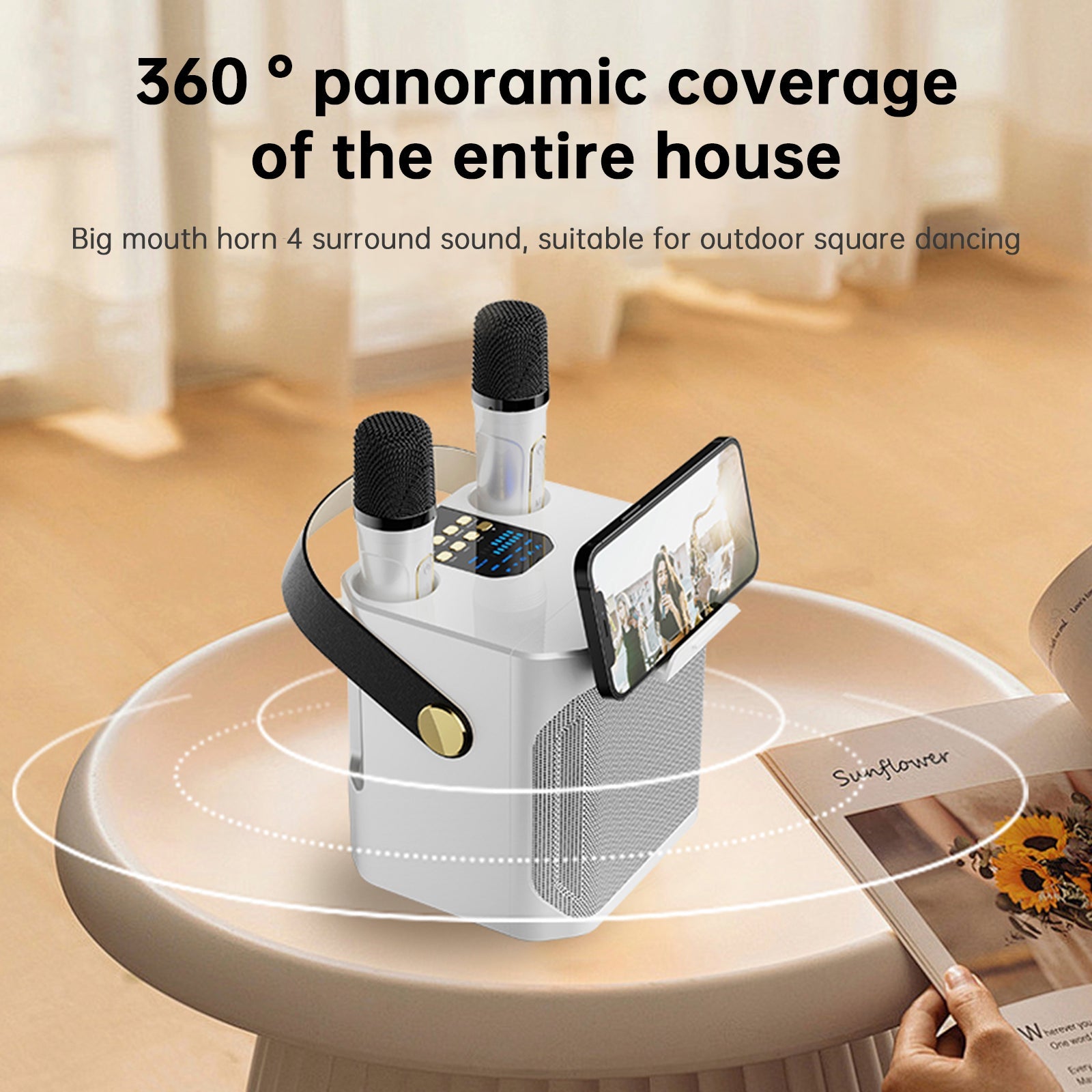 Wireless Bluetooth Speaker Dual Microphone Karaoke Home Portable Karaoke Speaker