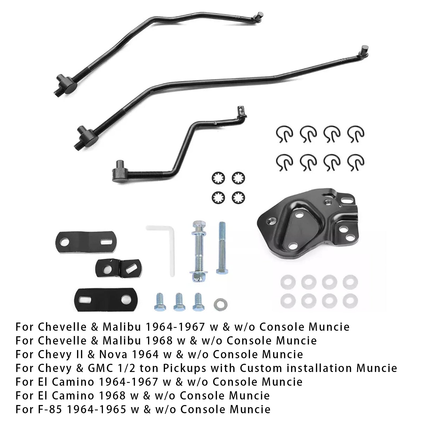 1964-1967 El Camino w & w/o Console Muncie 4 speed Shifter Linkage Kit