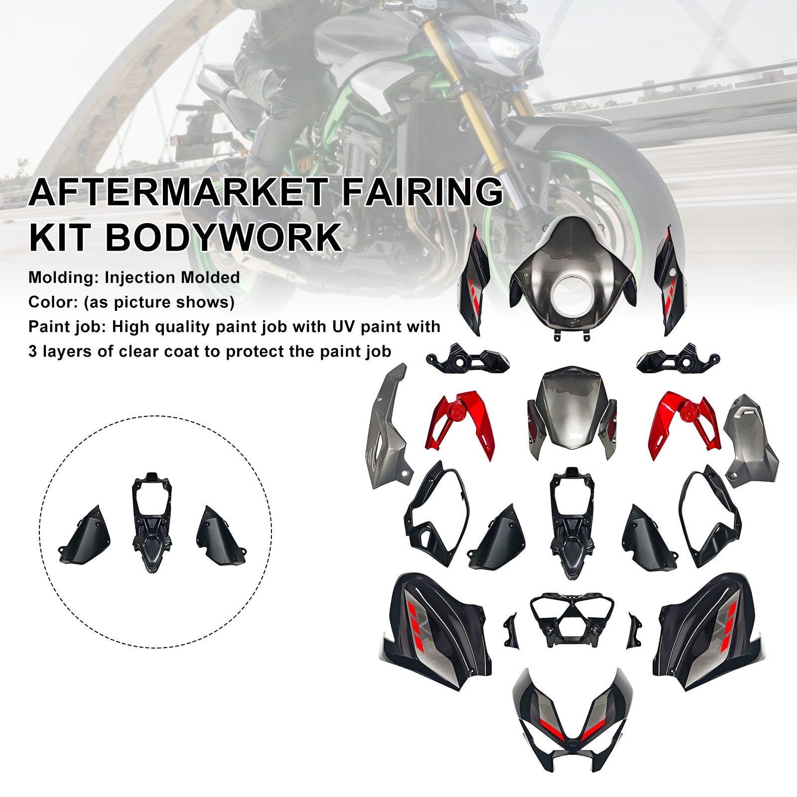 Injection Bodywork Fairing Kit for Kawasaki Z900 2025-2026