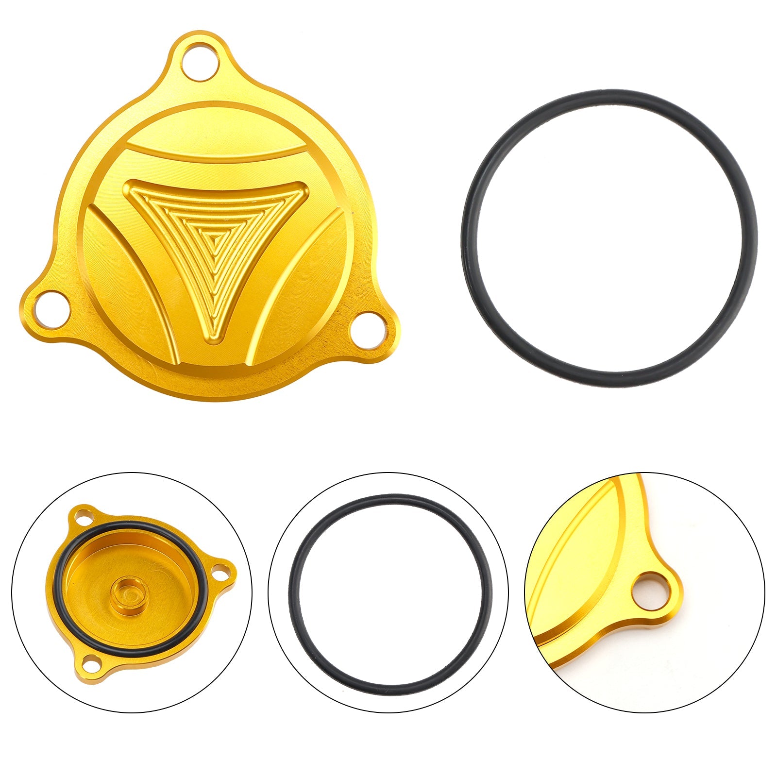 CNC Gold Oil Filter Cover For Suzuki Burgmann UH 125 150 200 DR-Z 400 E S SM