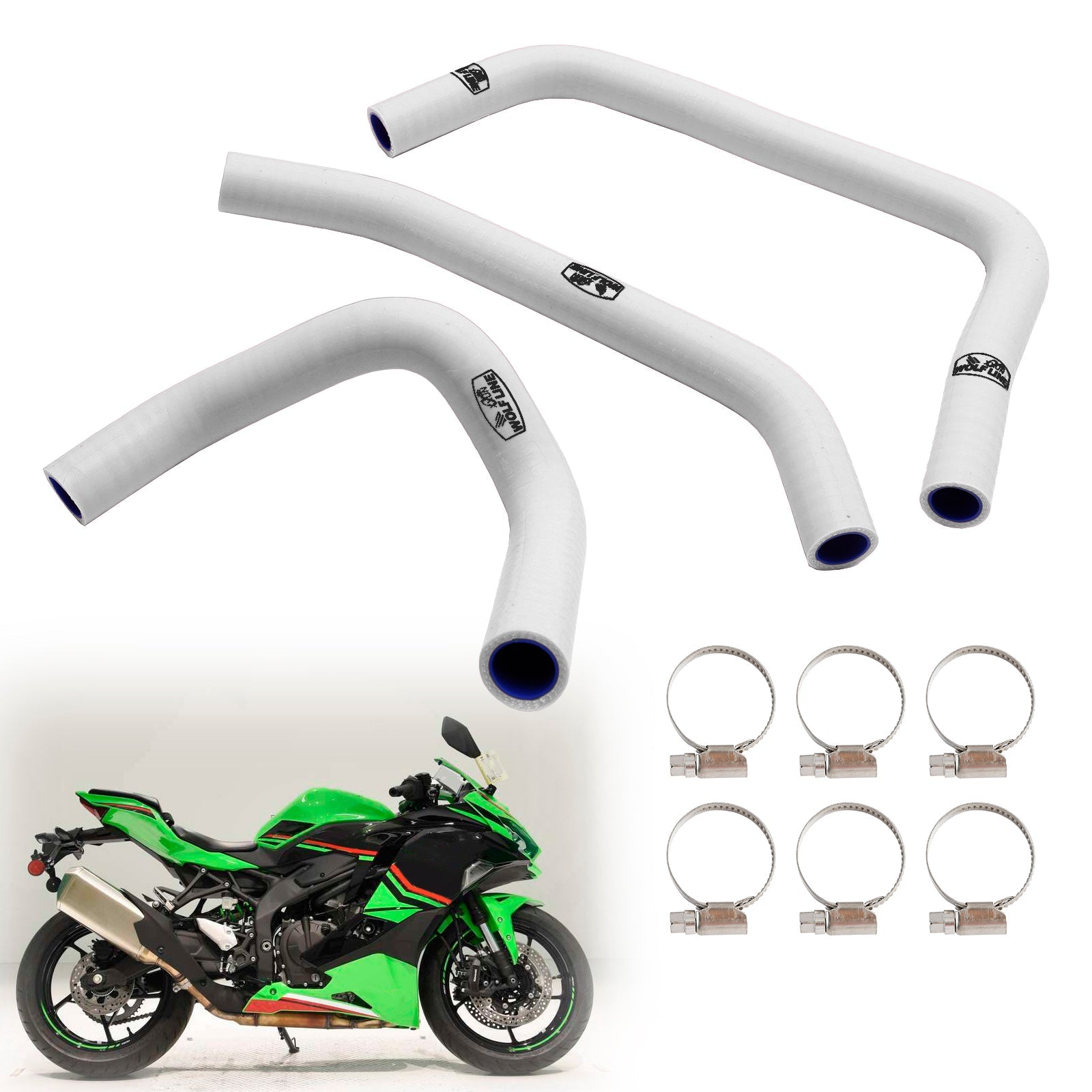 2023-2024 Kawasaki ZX4R ZX-4RR Silicone Radiator coolant Hose kit