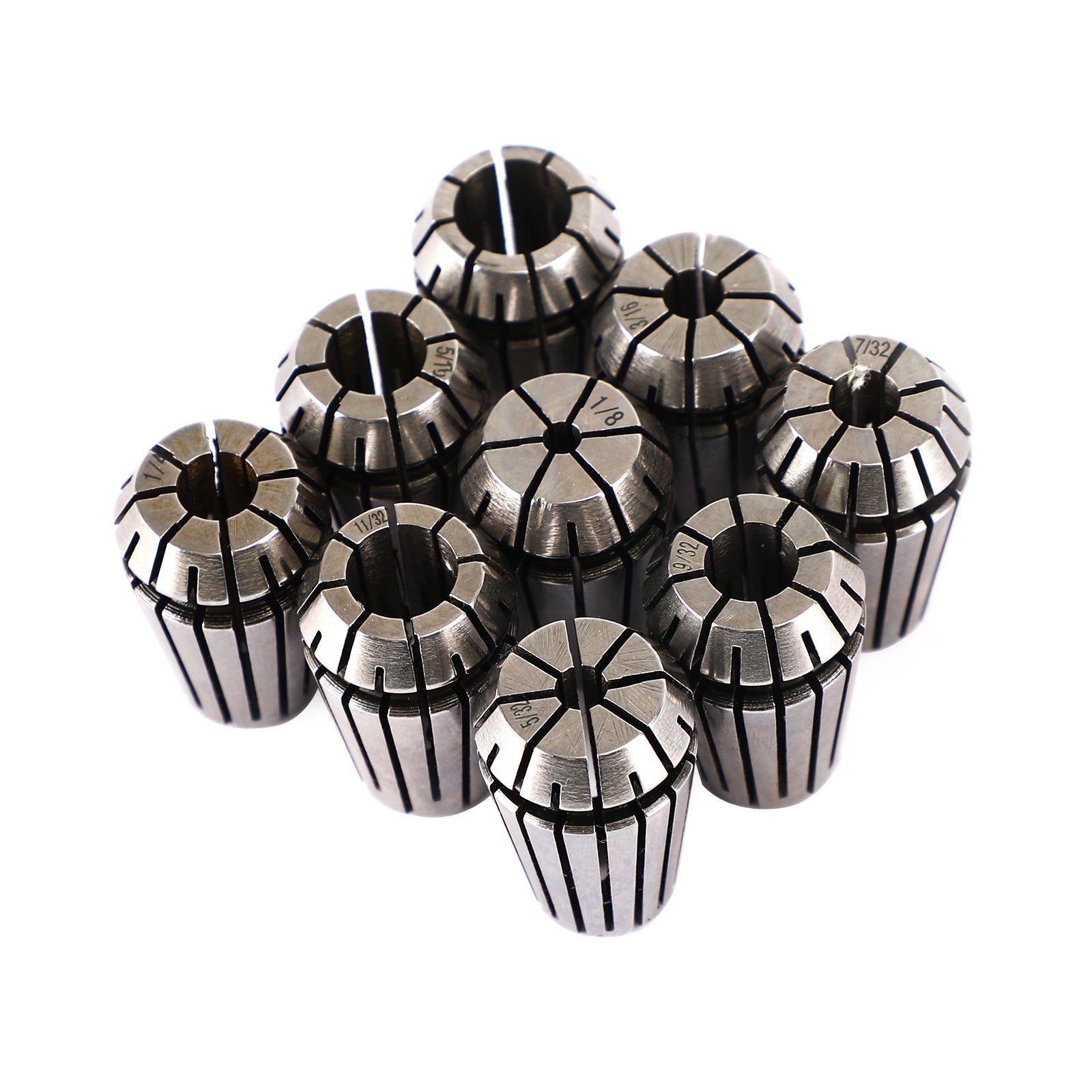 9Pcs ER16 Spring Collet Set For CNC Milling Lathe Tool Engraving Machine Steel