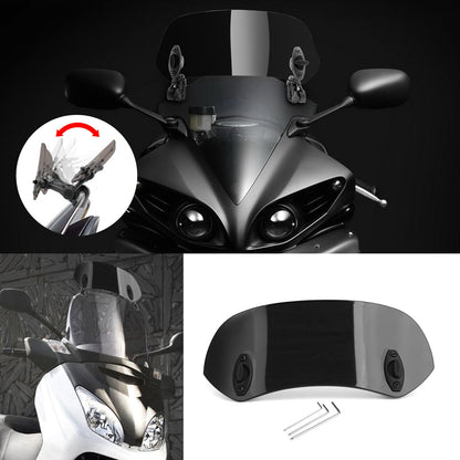 Adjustable Clip On Windshield Extension Spoiler Wind Deflector Motorcycle