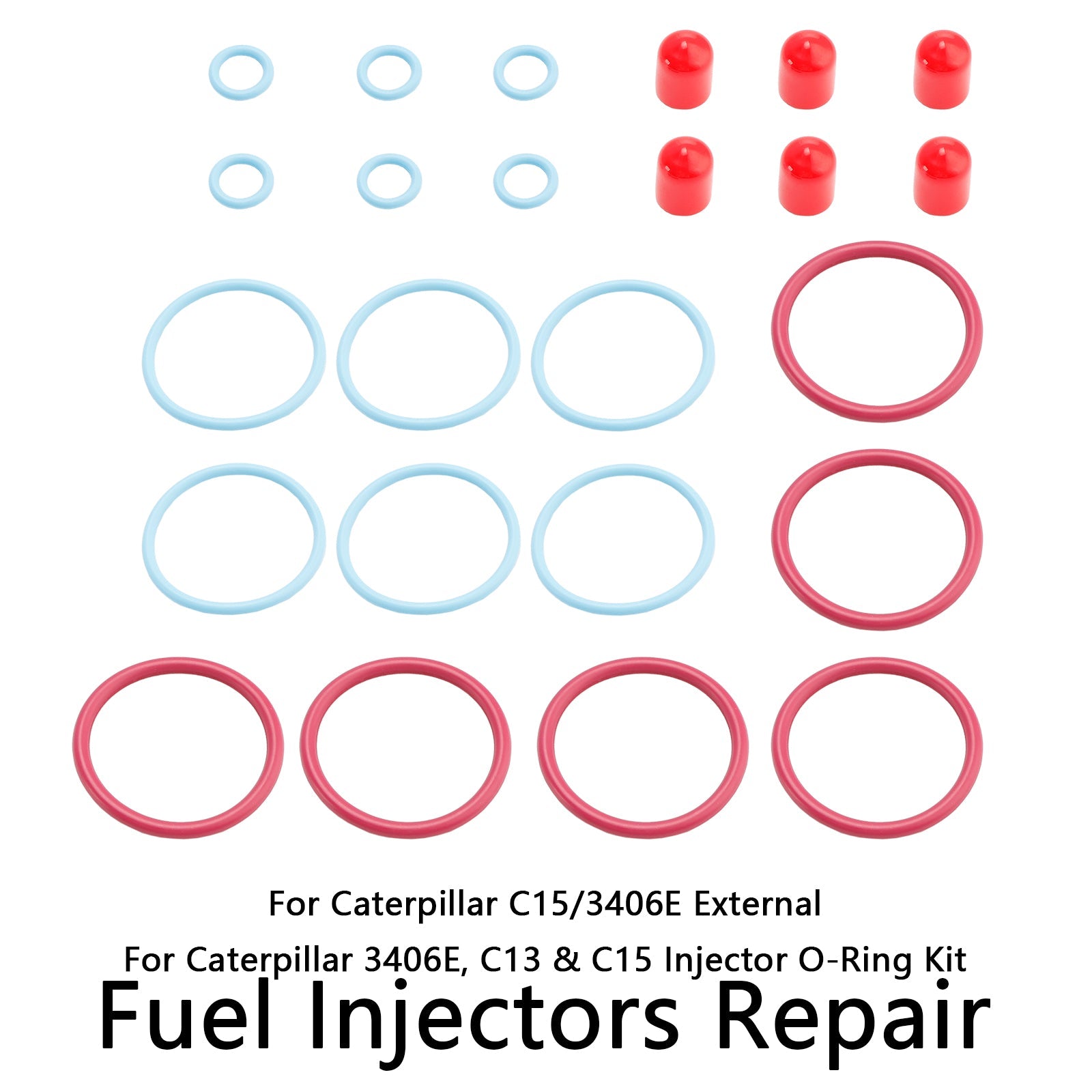 CAT C15/3406E External 6PCS Fuel Injectors Seal O-Ring Kit Fit Caterpillar 2481394 248-394 189-5390 1895390