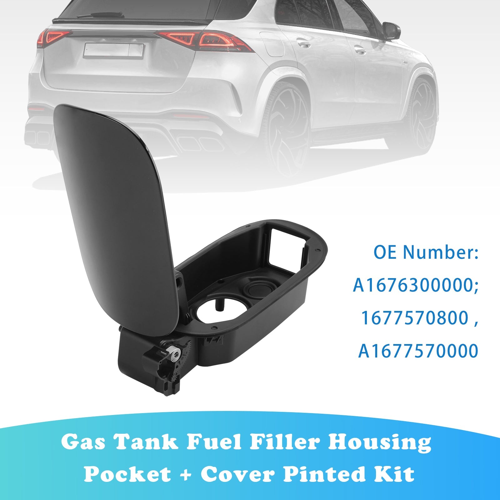 2019-2025 For Mercedes GLE W167 Gas Tank Fuel Filler Housing Pocket + Cover Pinted Kit