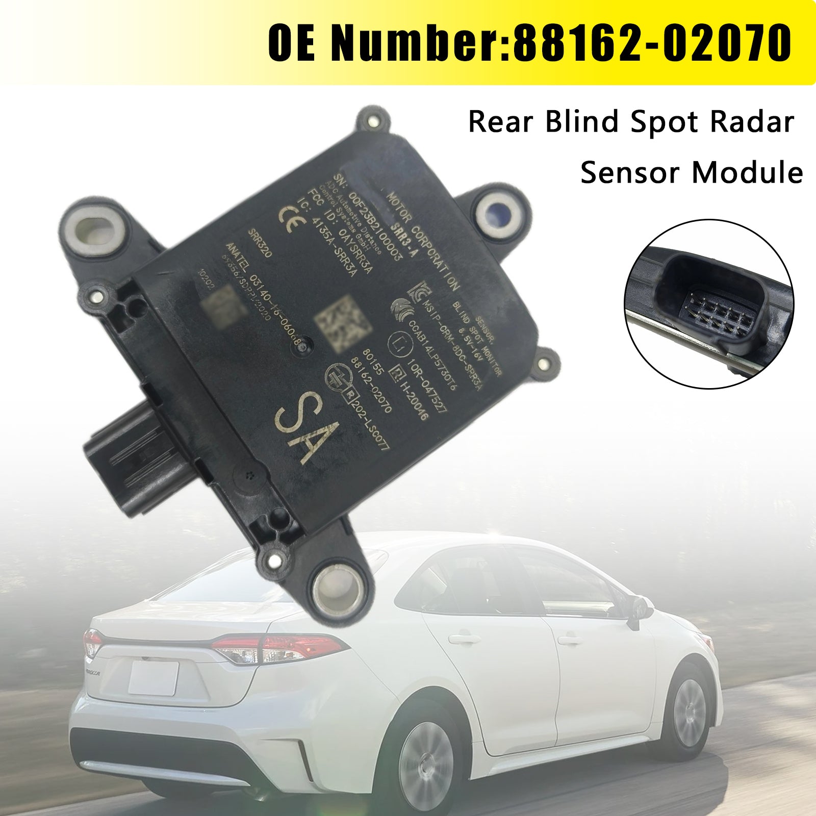 2020-2023 For Toyota Corolla Rear Blind Spot Radar Sensor Module 88162-02070