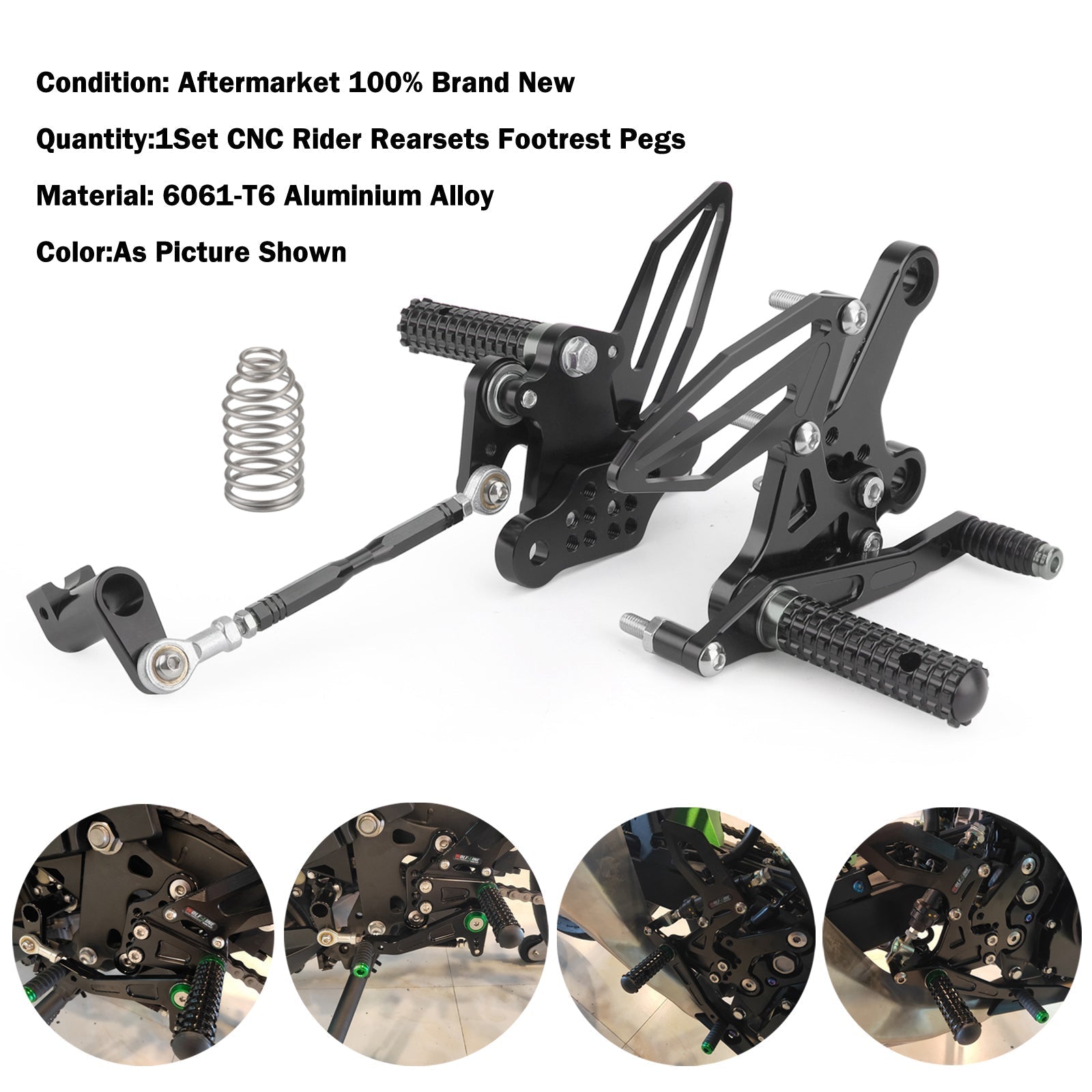 2018-2022 Kawasaki Ninja 250/400 Rearsets Adjustable Foot Pegs Rest Generic