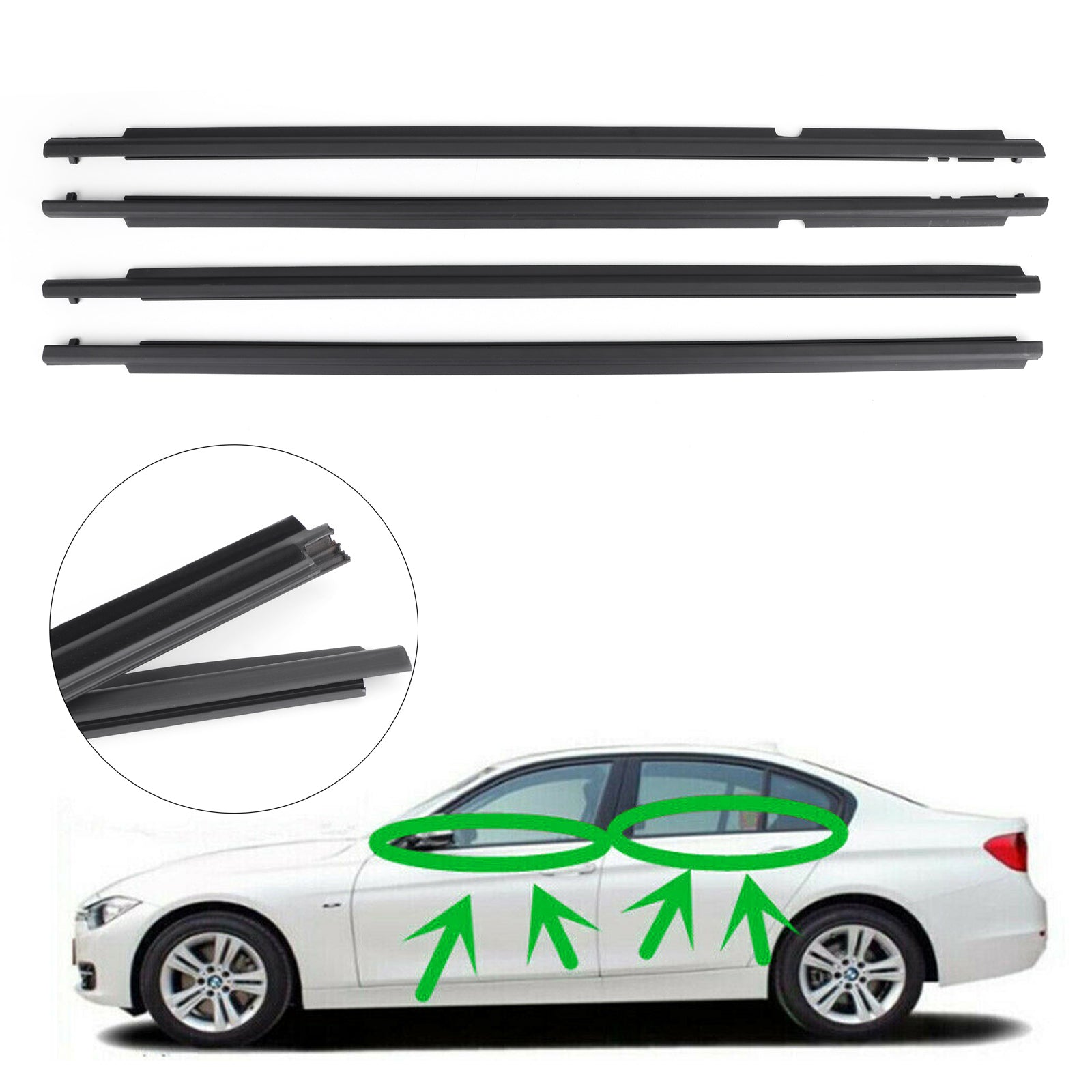 2009-2013 Toyota Corolla Door Weatherstrip Belt Seal Window Moulding Trim 75710-02170