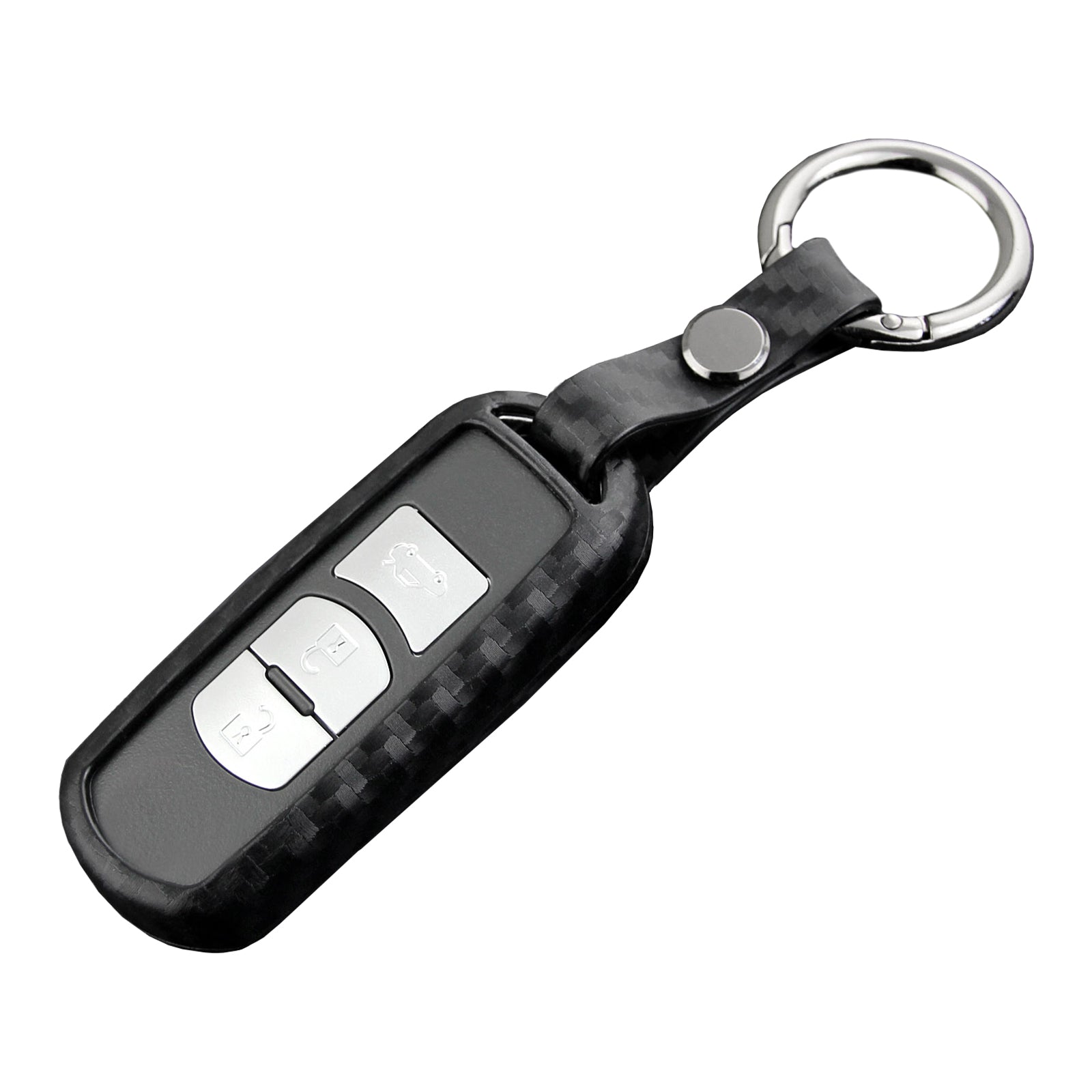 Leather Silicone Car Key Case Cover With Buckle For Mazda
