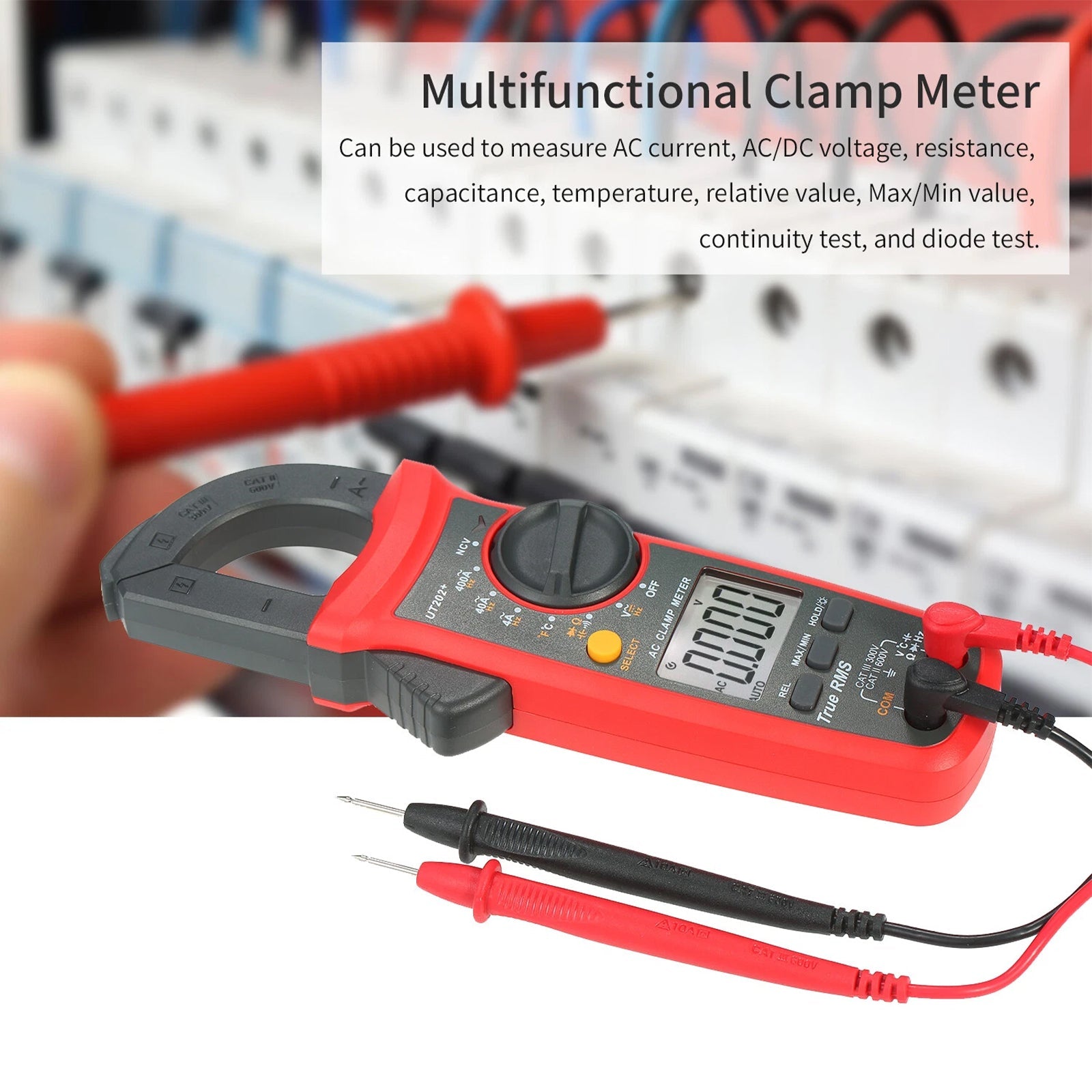 UT202+ Portable Multimeter Automatic Range True RMS Clamp Meter With LCD Display