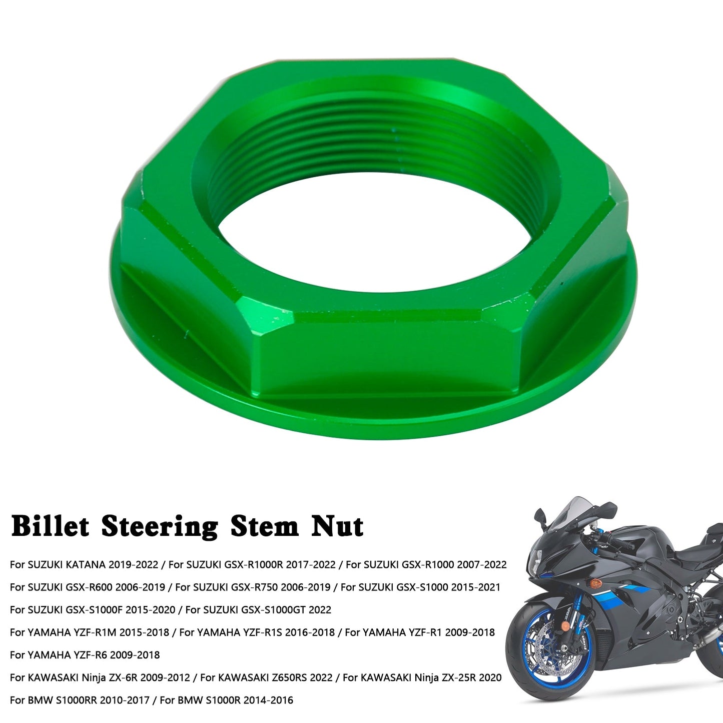 Billet Steering Stem Nut For SUZUKI GSXR 600/750 YZF-R1 ZX6R S1000RR