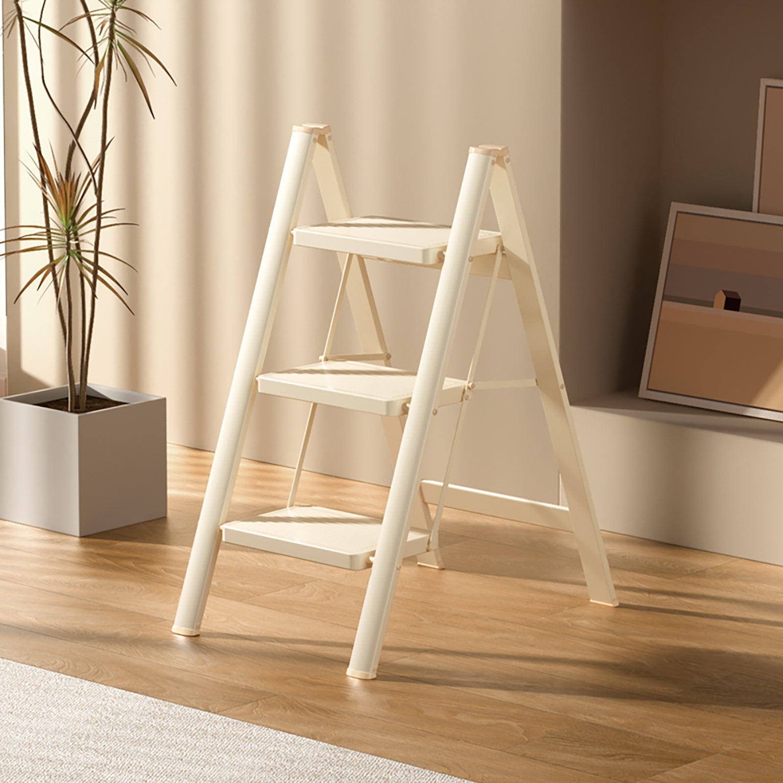 Lightweight 3 Step Ladder, Foldable & Portable, 330.7 lbs Capacity, for Home Use