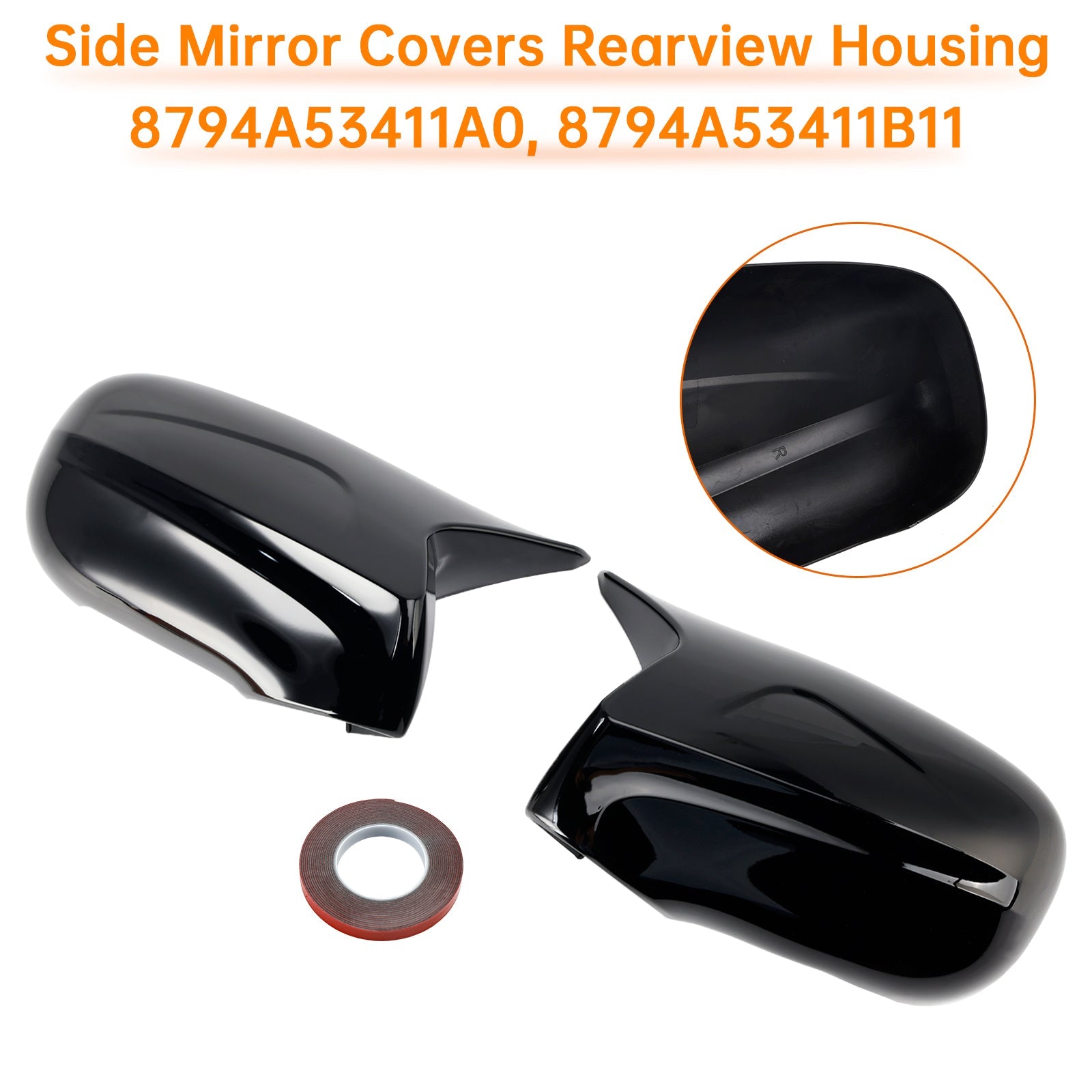 Side Mirror Covers Rearview Housing Black for Lexus IS250 IS350 2006-2012